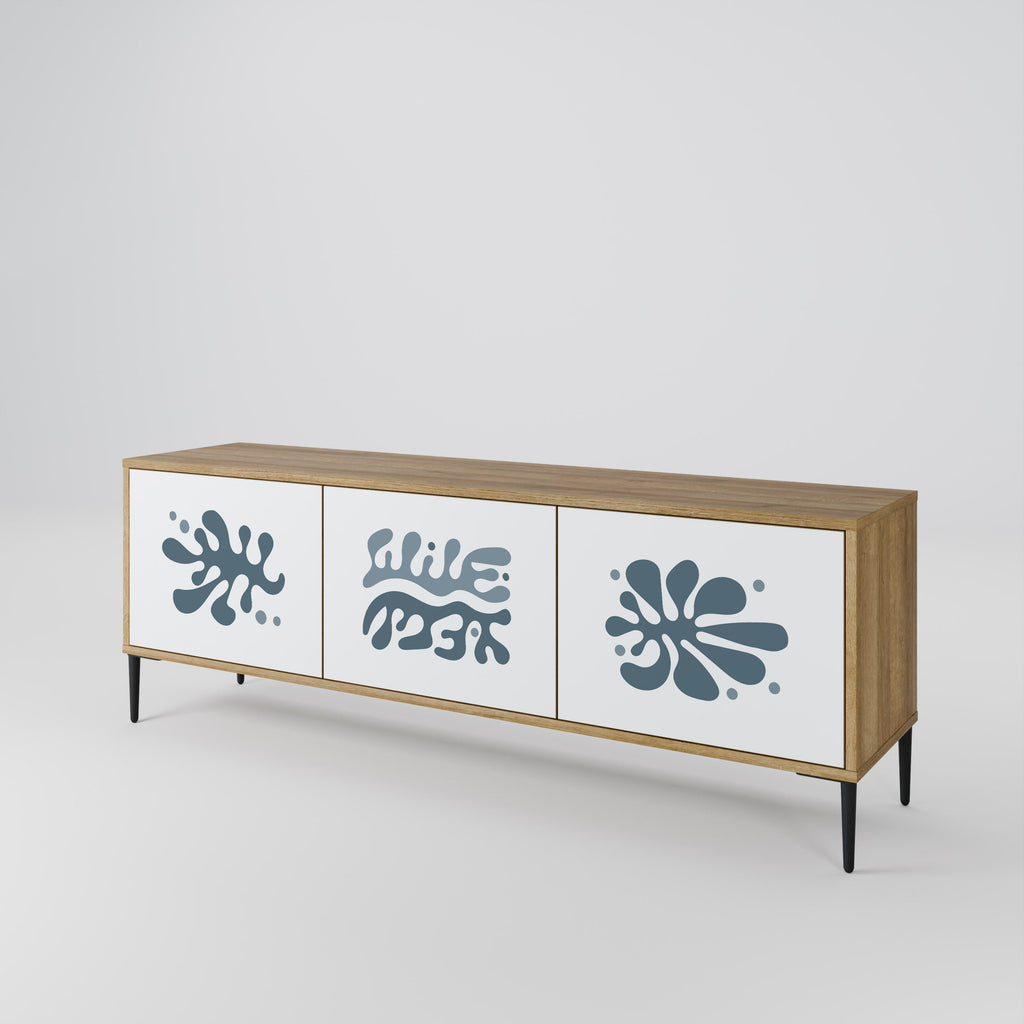 Meuble TV 3 portes WONDERLAND VEGETATION effet chêne