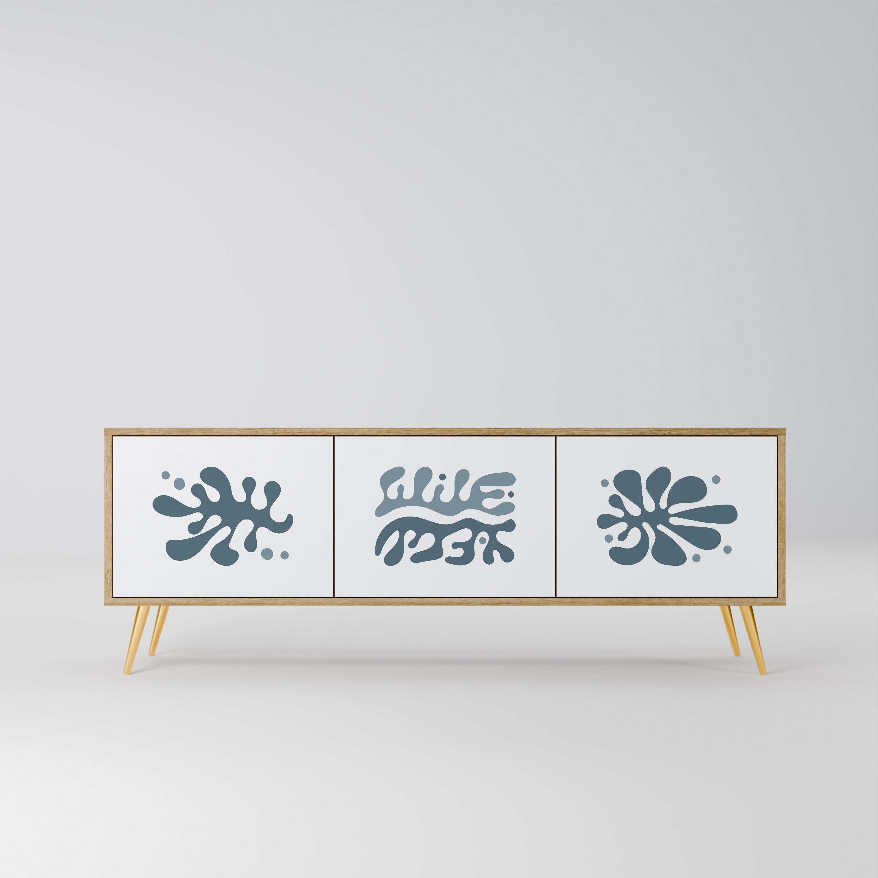 Meuble TV 3 portes WONDERLAND VEGETATION effet chêne