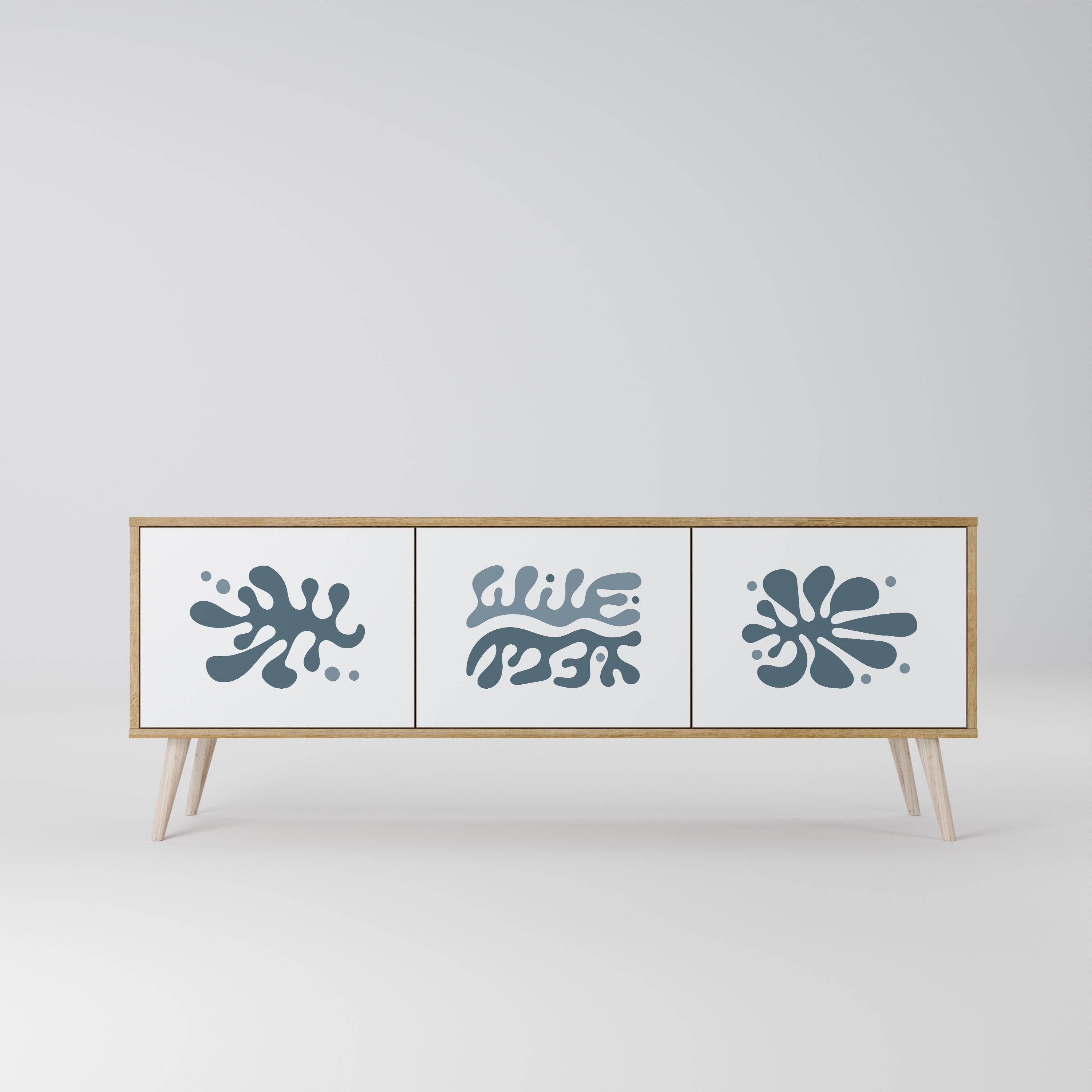 Meuble TV 3 portes WONDERLAND VEGETATION effet chêne