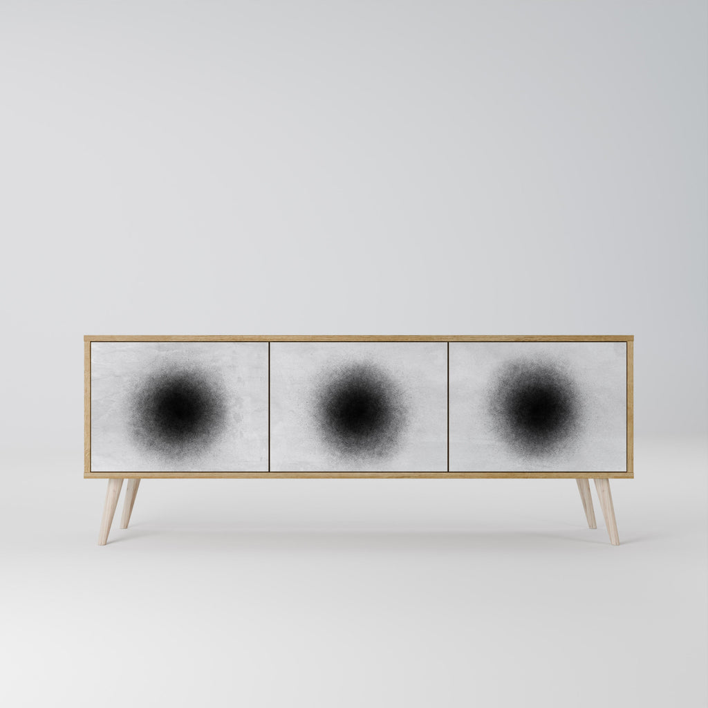 Meuble TV 3 portes BLACK HOLE effet chêne