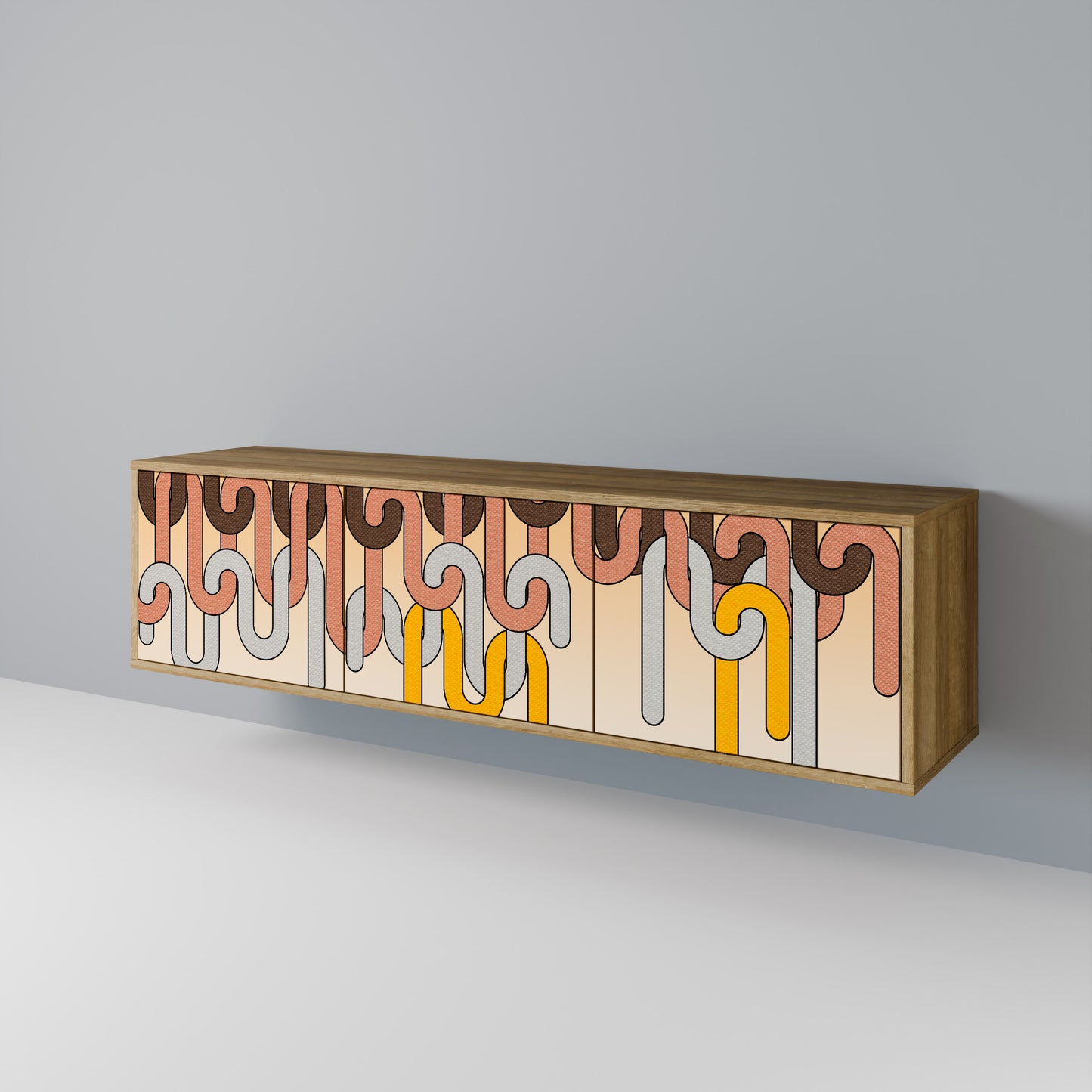 COLORFUL STRINGS 3-Door TV Cabinet