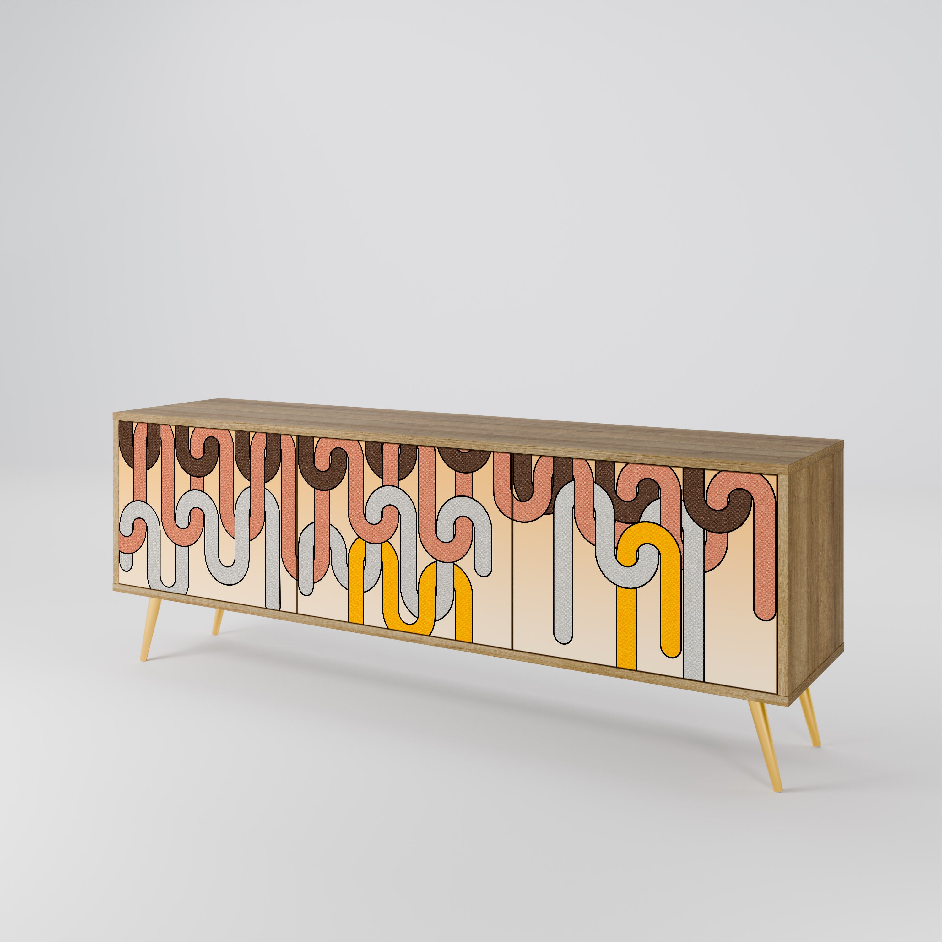 COLORFUL STRINGS 3-Door TV Cabinet