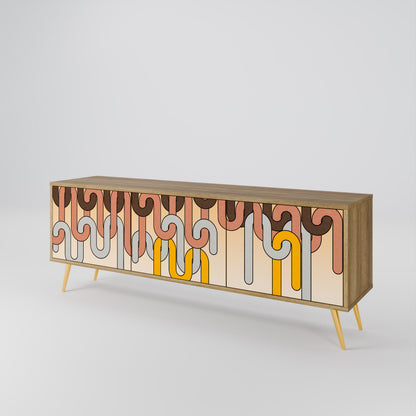 COLORFUL STRINGS 3-Door TV Cabinet