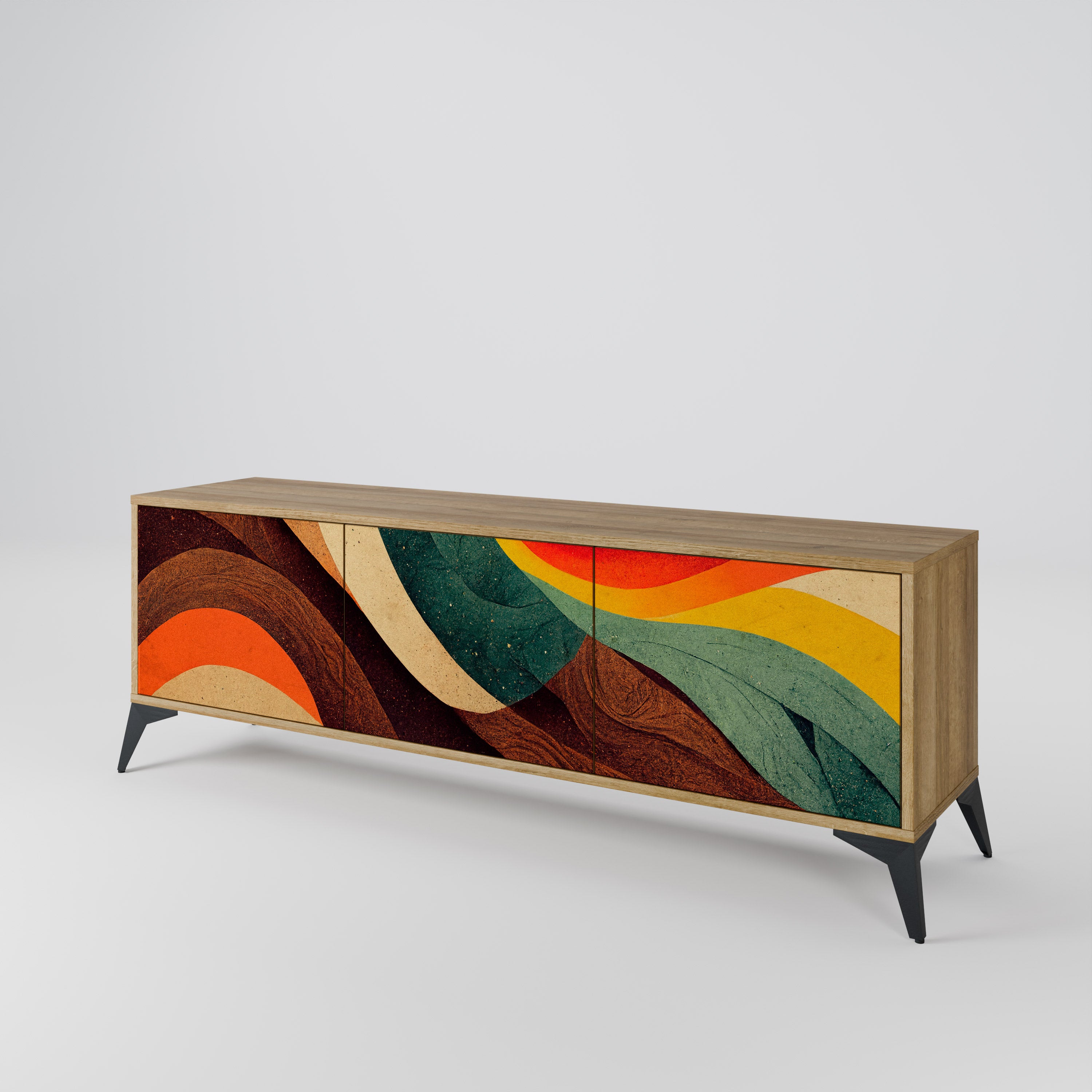 COLORFUL STRANDS 3-Door TV Cabinet
