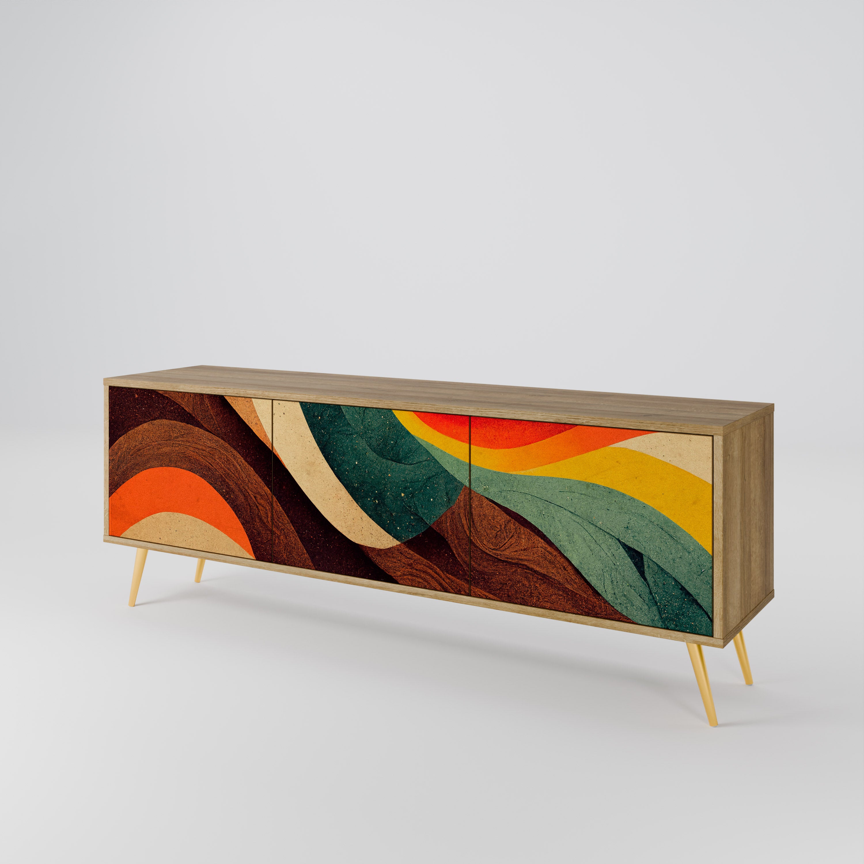 COLORFUL STRANDS 3-Door TV Cabinet