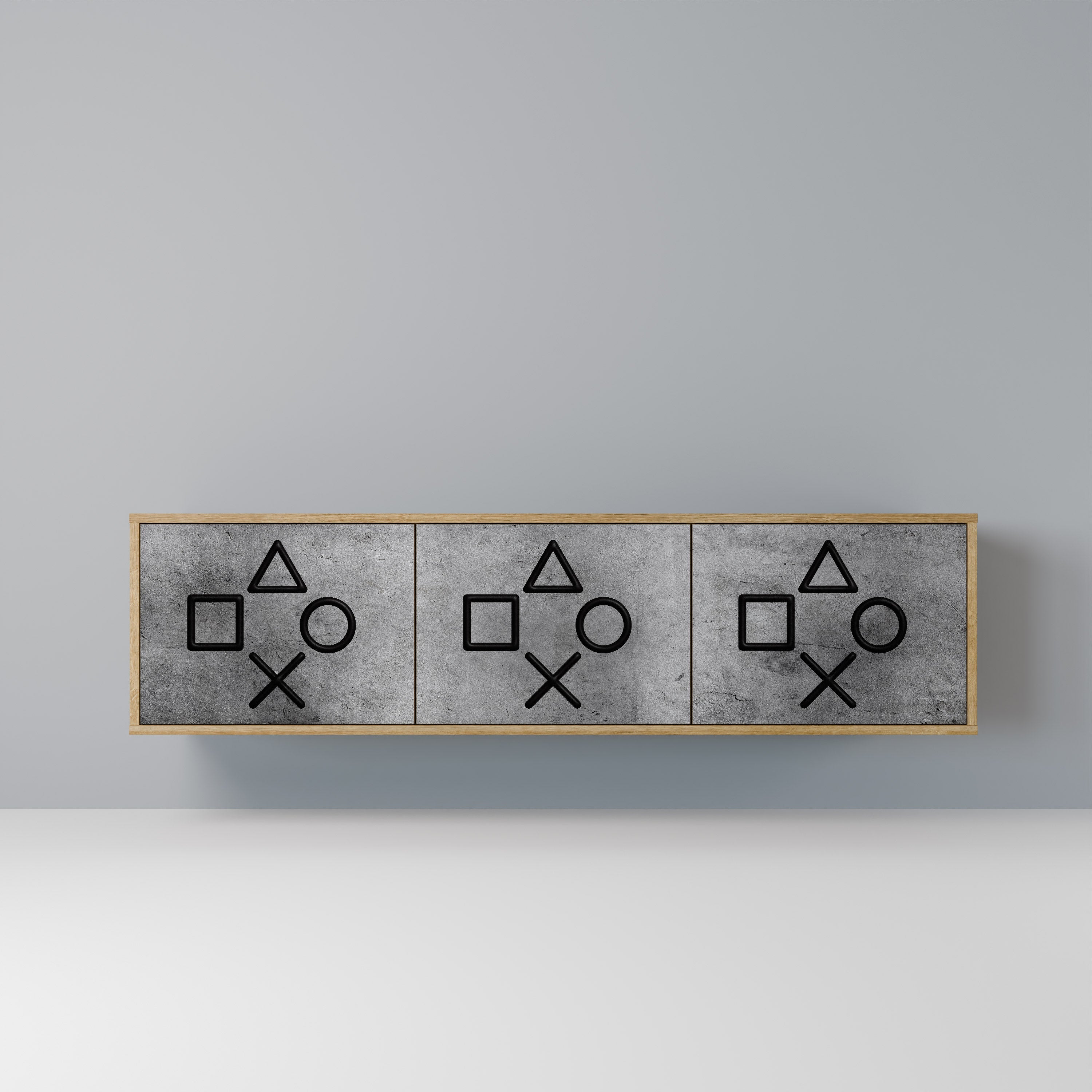 Meuble TV 3 portes GAMER CHOICE effet chêne