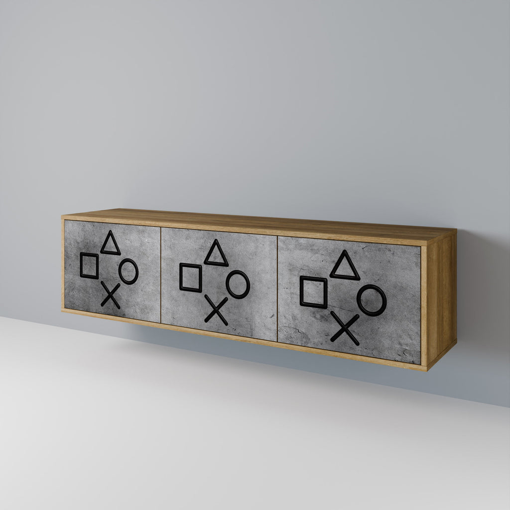 Meuble TV 3 portes GAMER CHOICE effet chêne