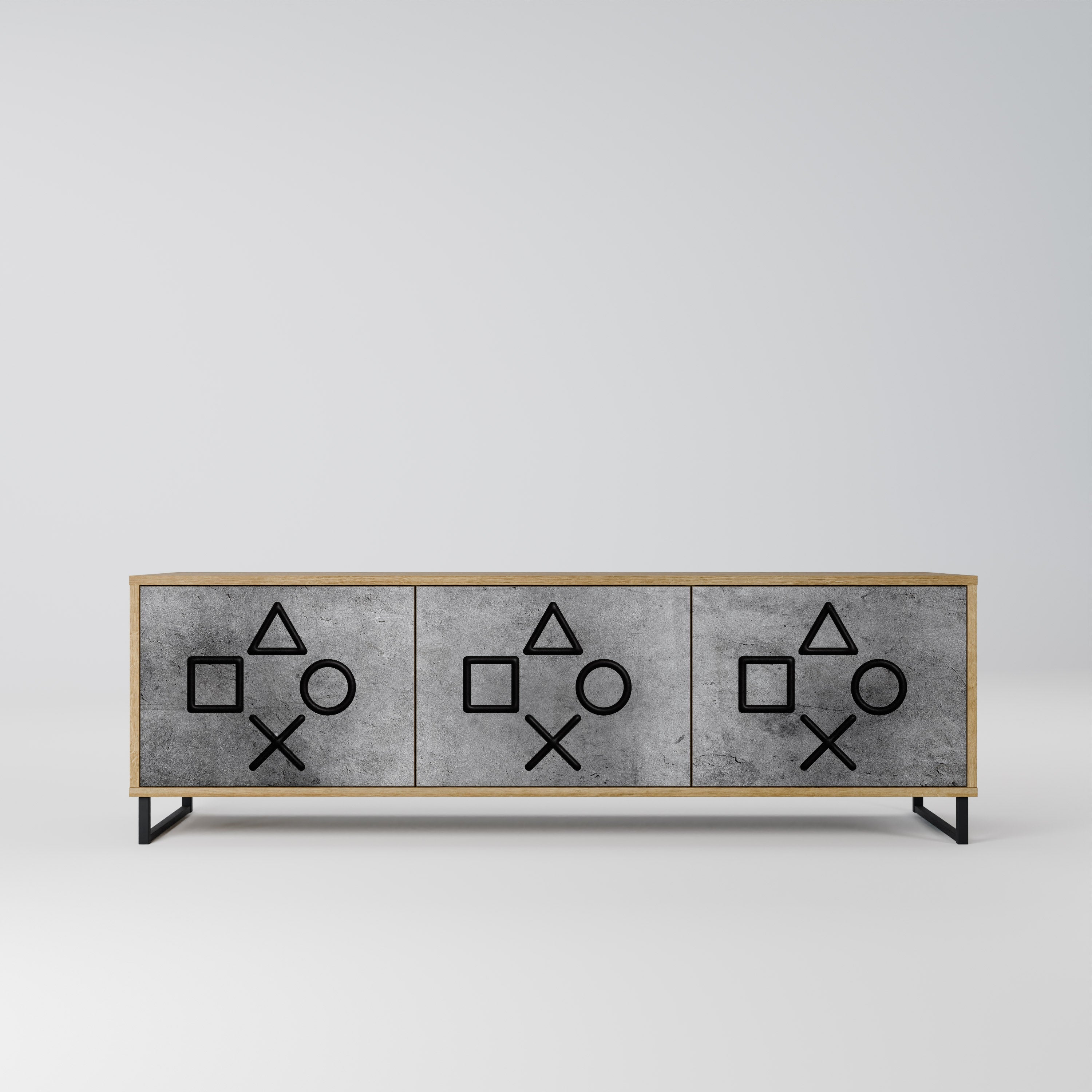 Meuble TV 3 portes GAMER CHOICE effet chêne