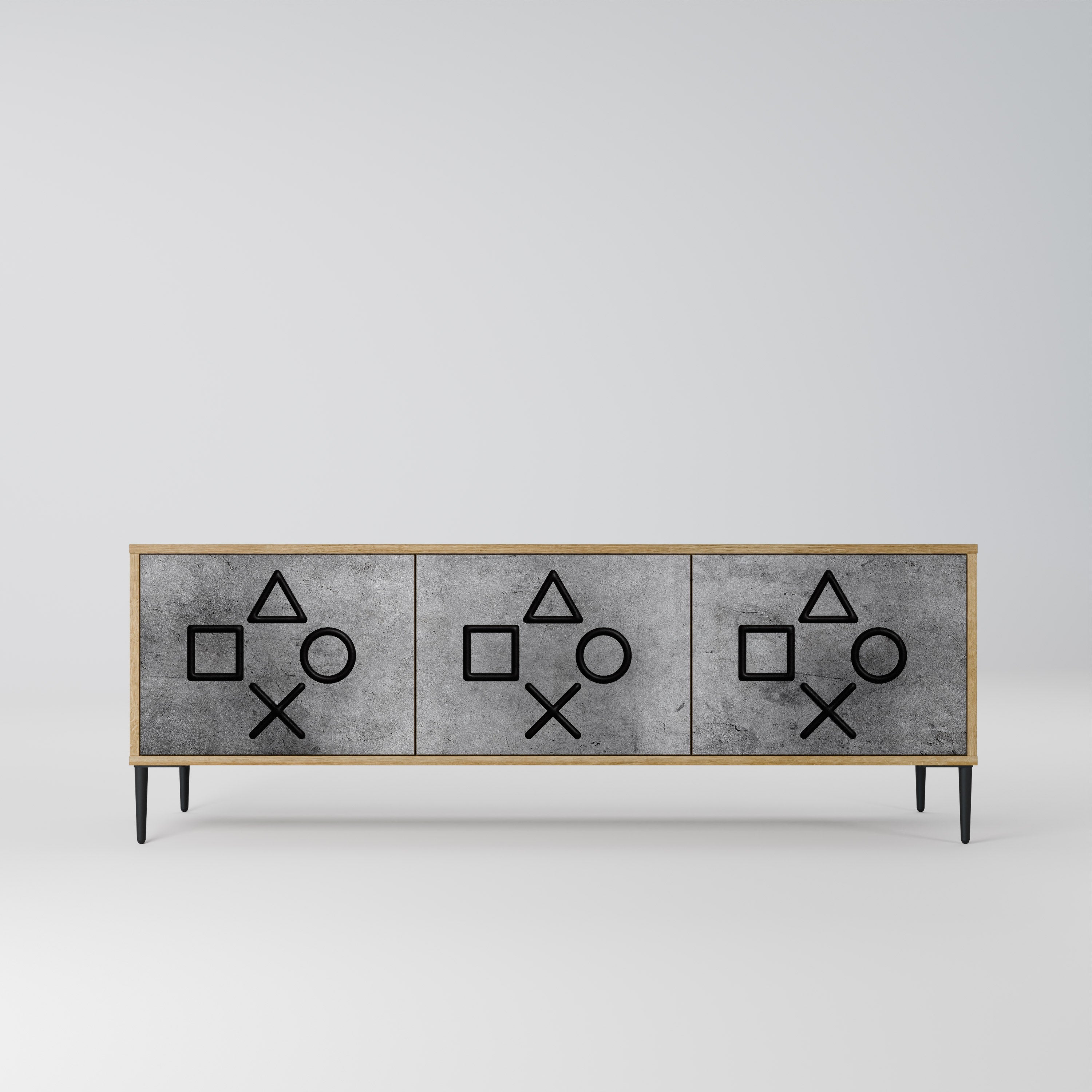 Meuble TV 3 portes GAMER CHOICE effet chêne