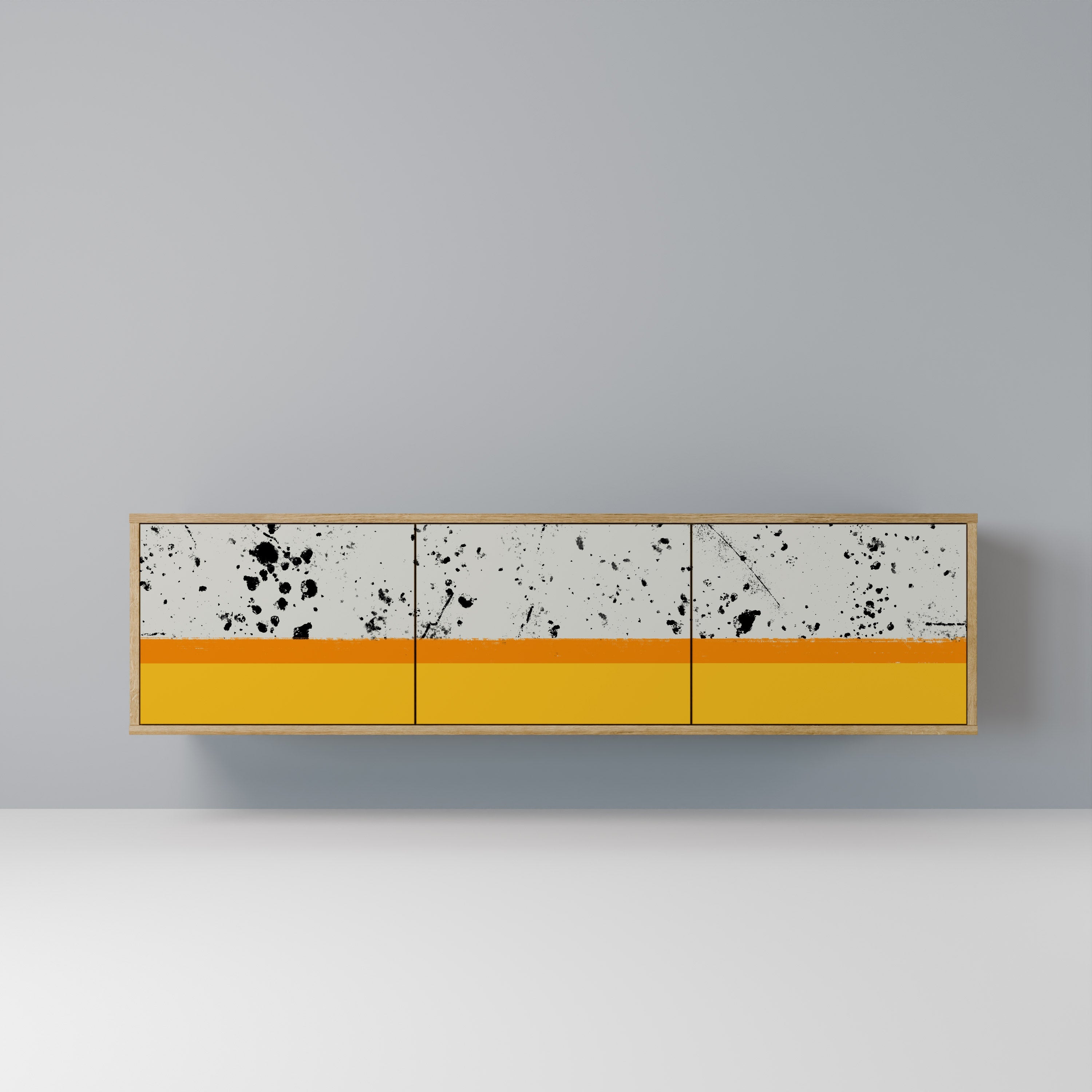 Meuble TV 3 portes DYED BY ORANGE effet chêne