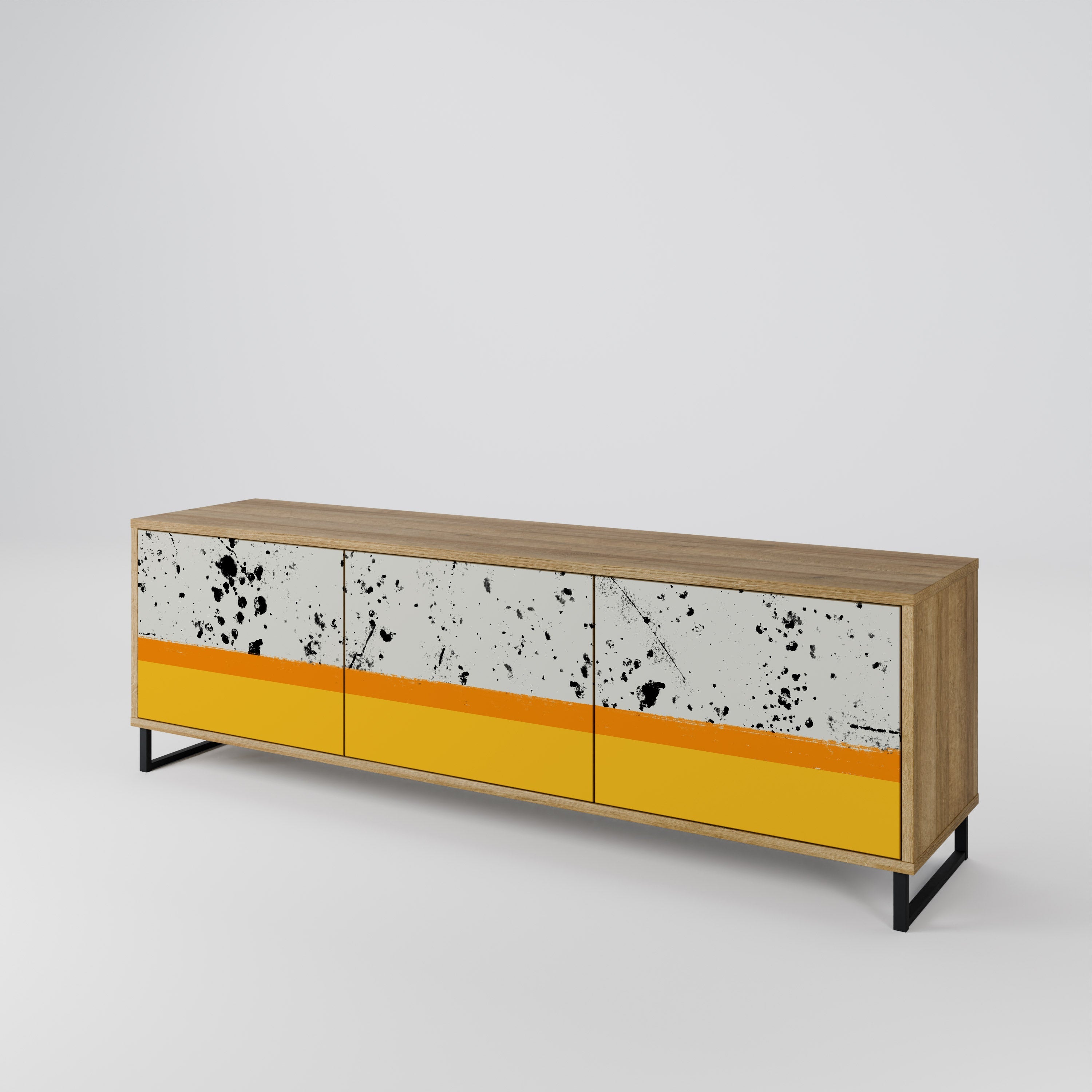 Meuble TV 3 portes DYED BY ORANGE effet chêne