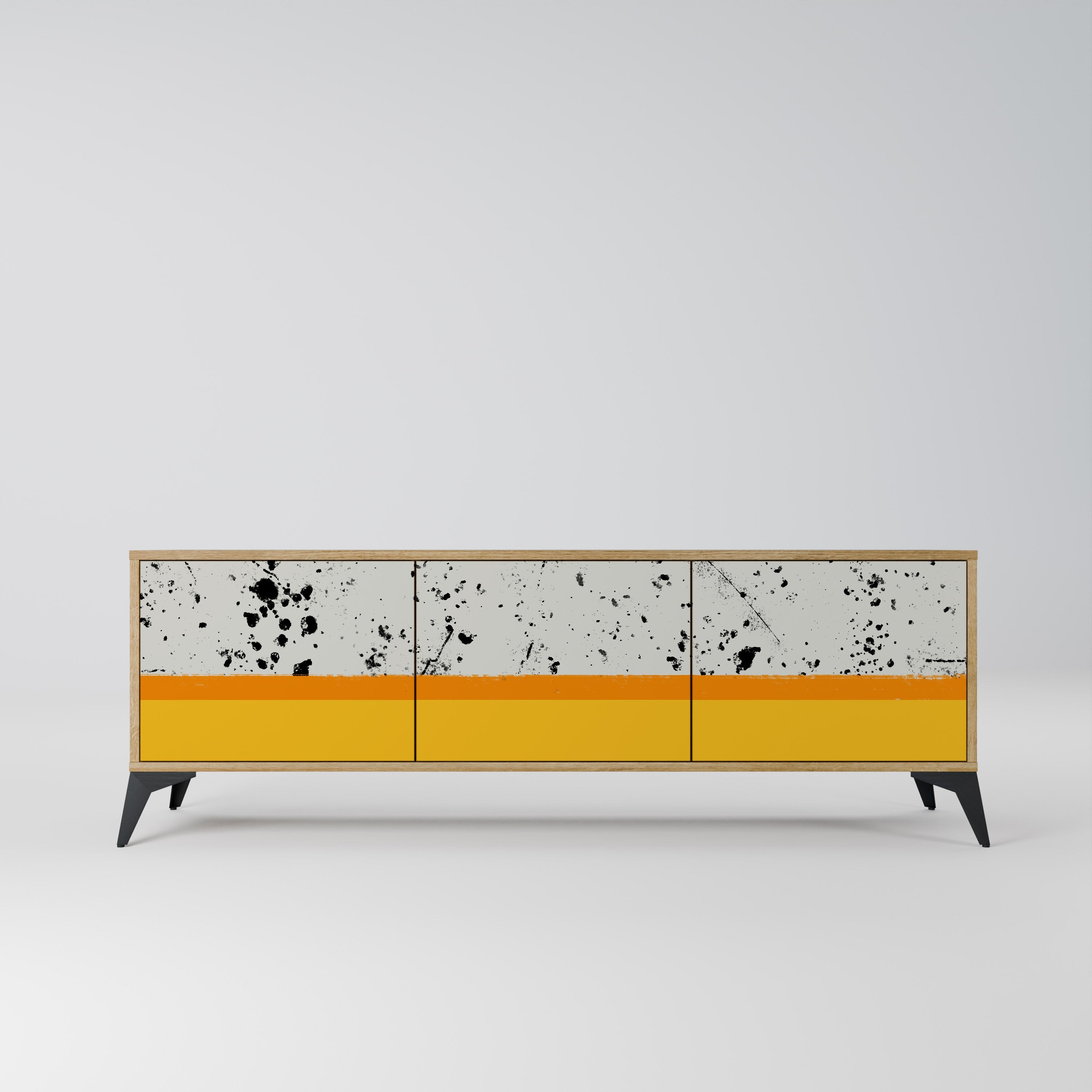 Meuble TV 3 portes DYED BY ORANGE effet chêne