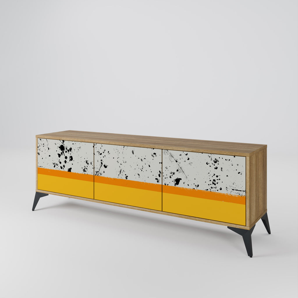 Meuble TV 3 portes DYED BY ORANGE effet chêne