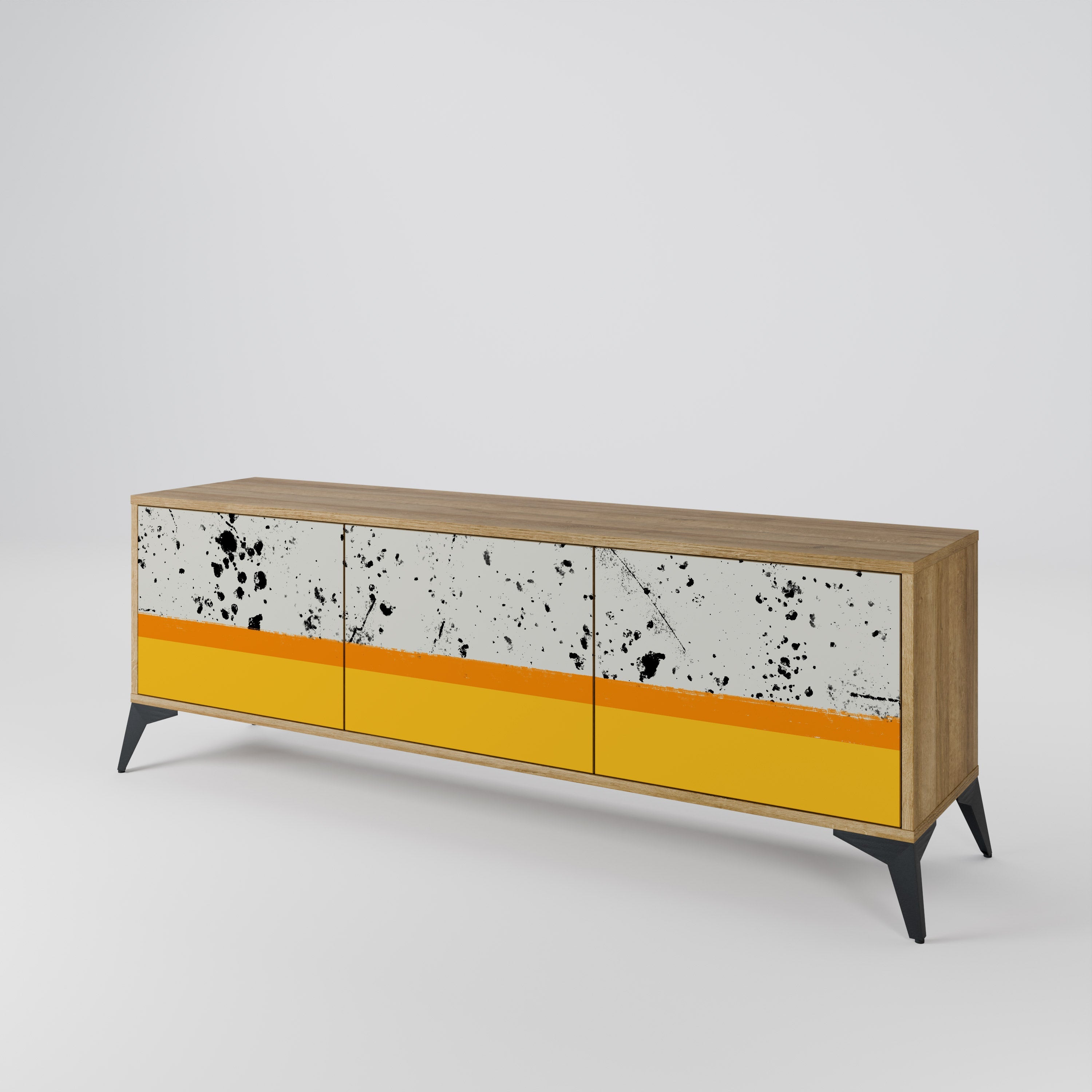 Meuble TV 3 portes DYED BY ORANGE effet chêne