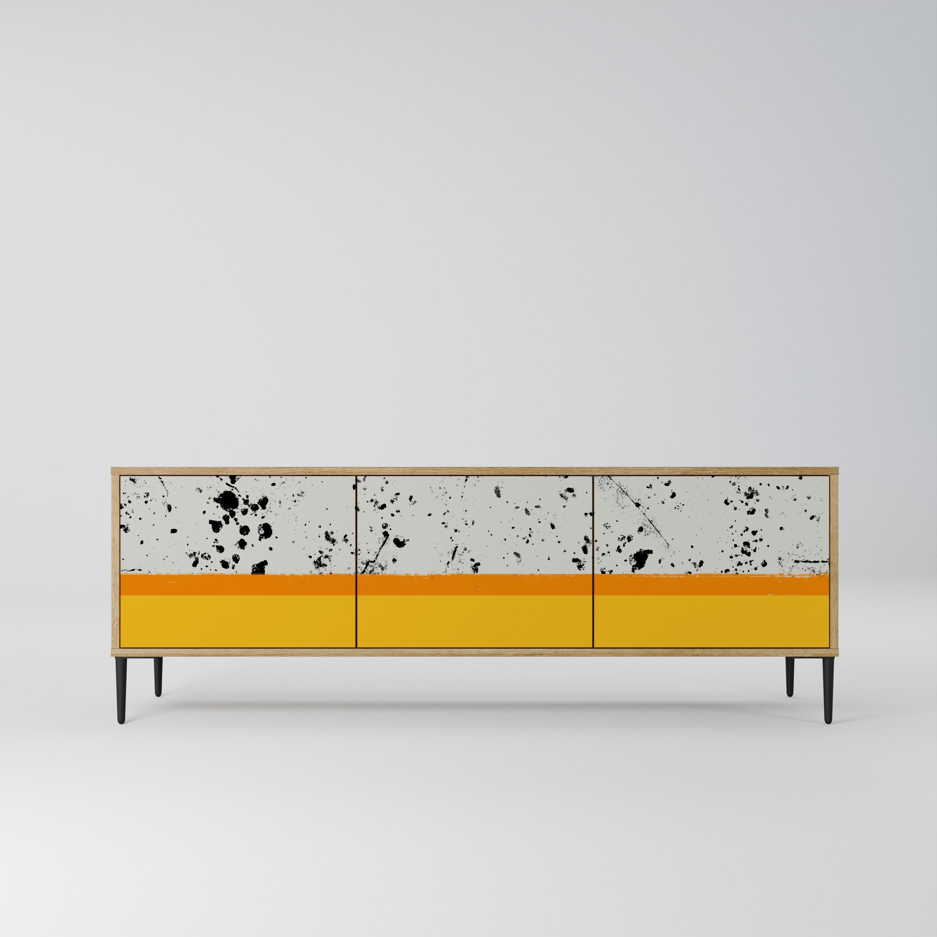 Meuble TV 3 portes DYED BY ORANGE effet chêne