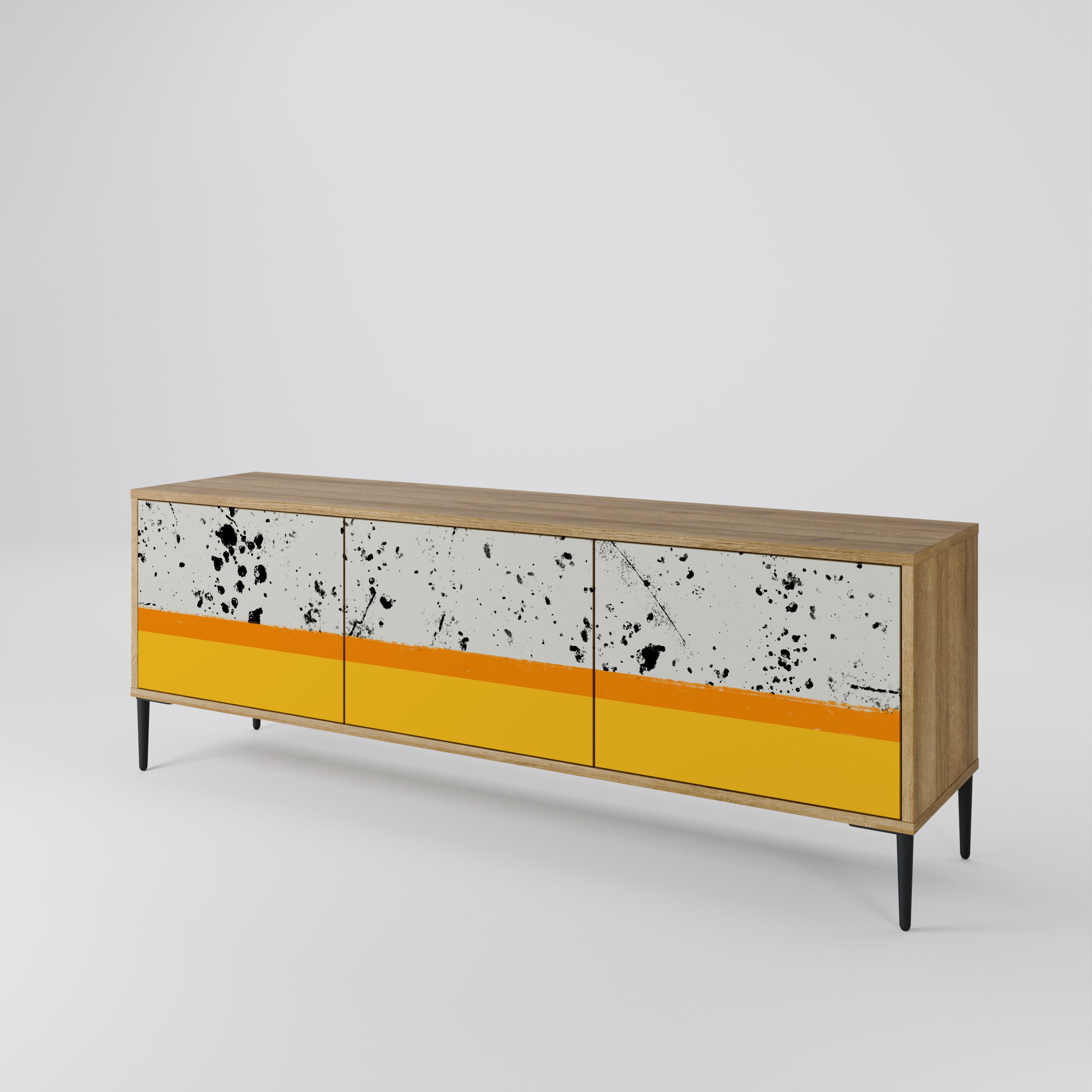 DYED BY ORANGE 3-Door TV Cabinet