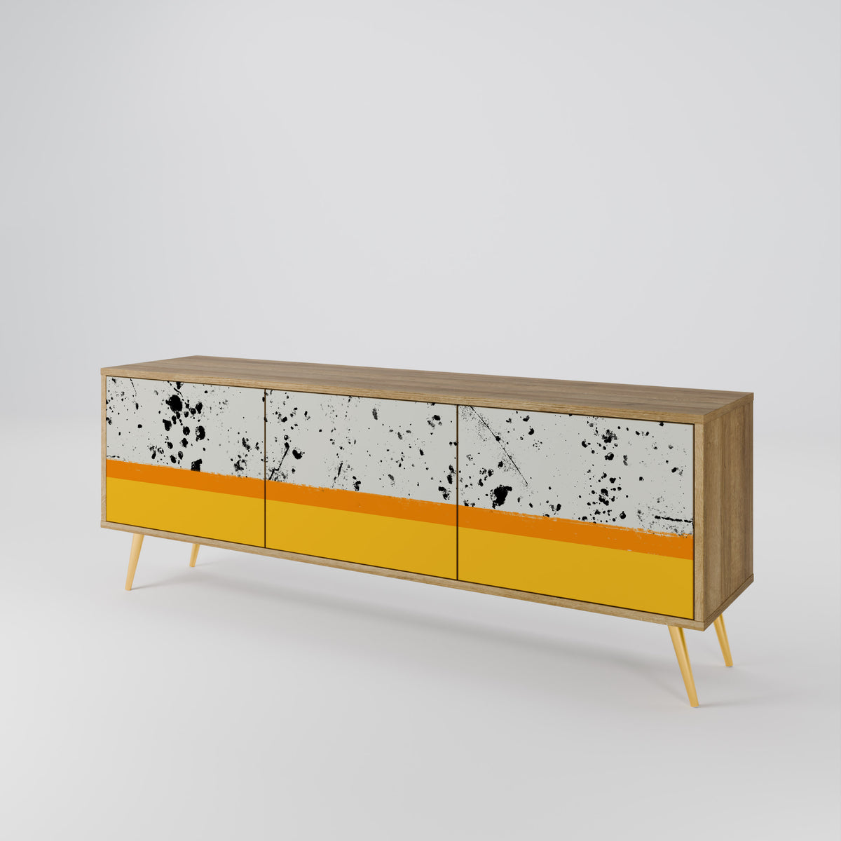DYED BY ORANGE 3-Door TV Cabinet