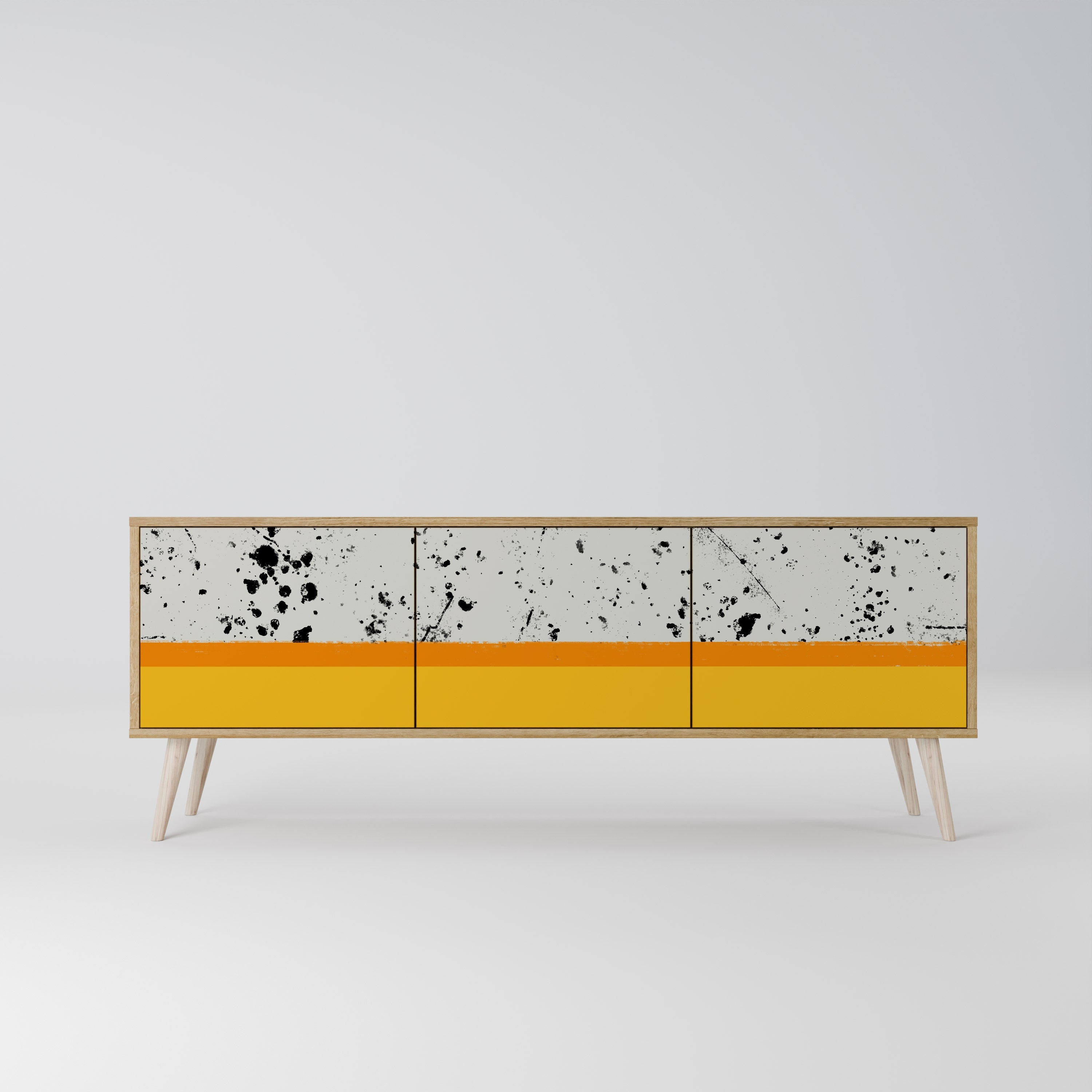 Meuble TV 3 portes DYED BY ORANGE effet chêne