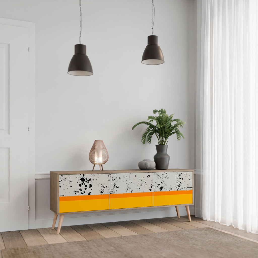 Meuble TV 3 portes DYED BY ORANGE effet chêne