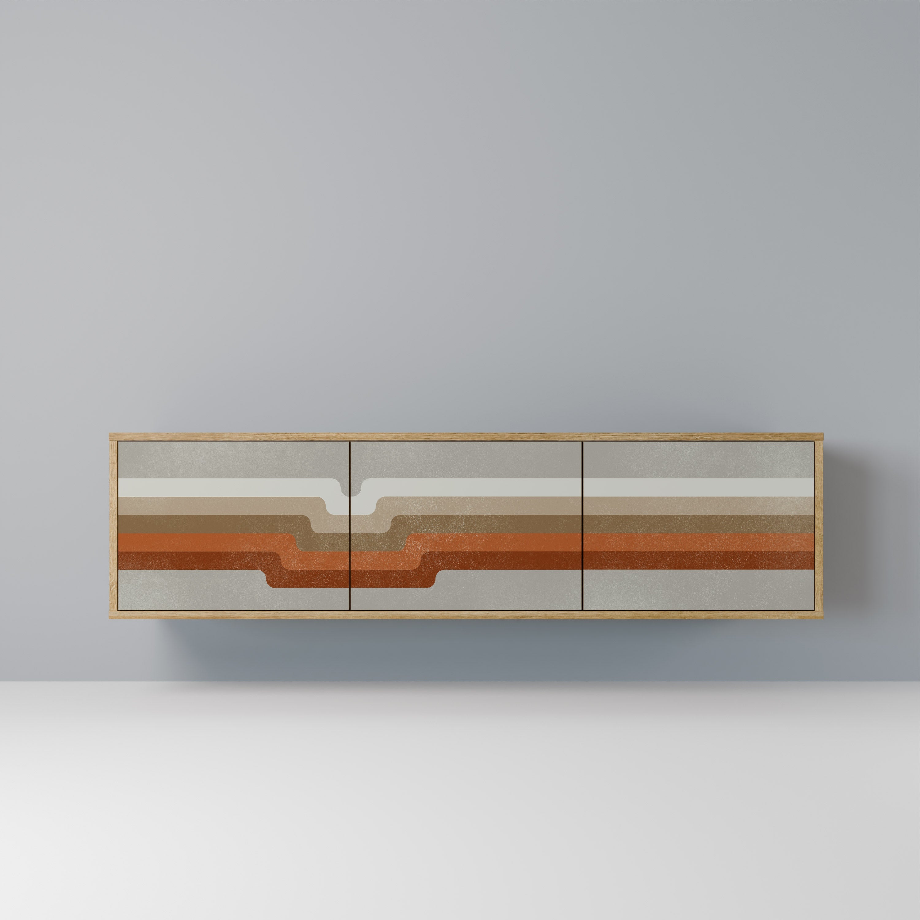 Meuble TV 3 portes PECULIAR TRAIL effet chêne