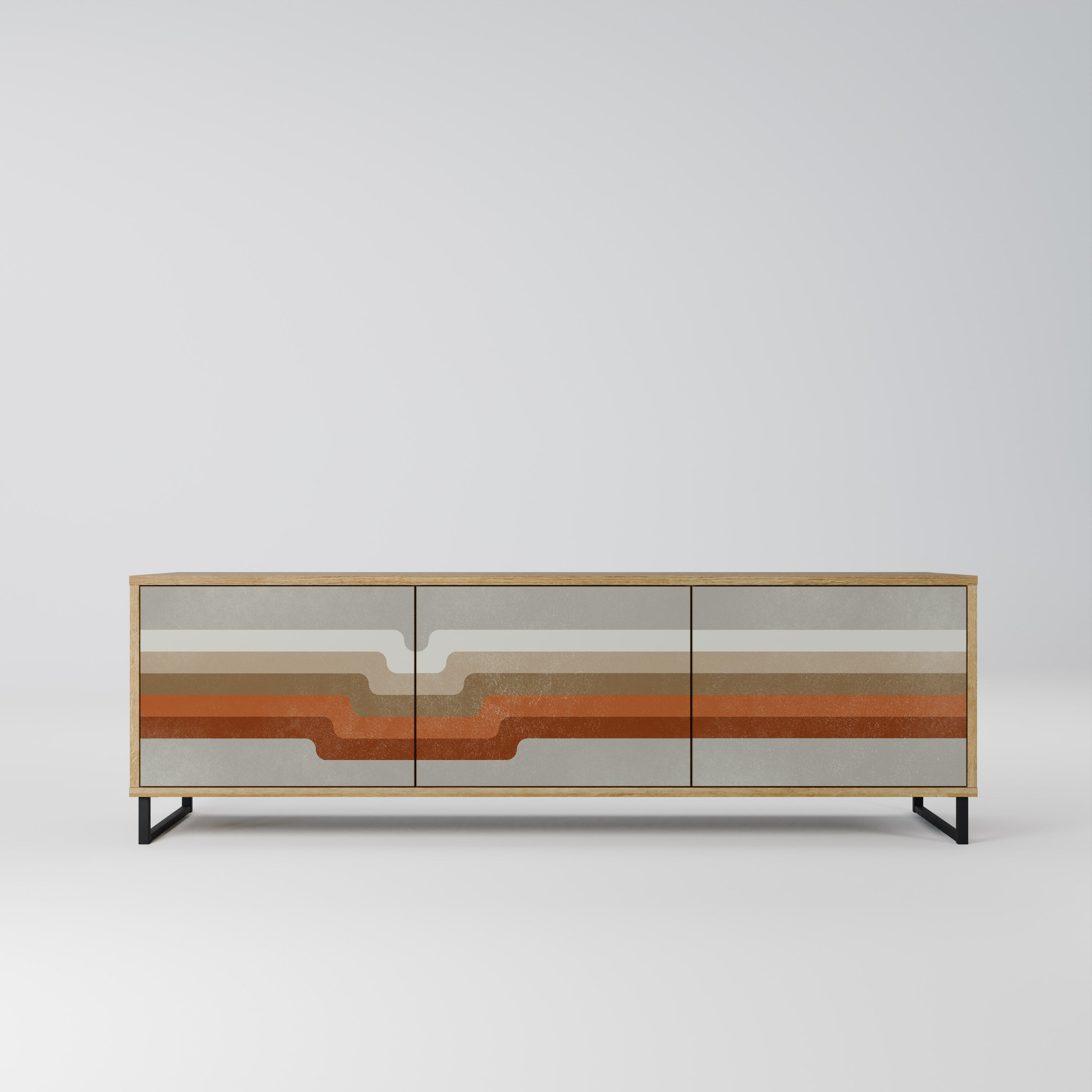 Meuble TV 3 portes PECULIAR TRAIL effet chêne