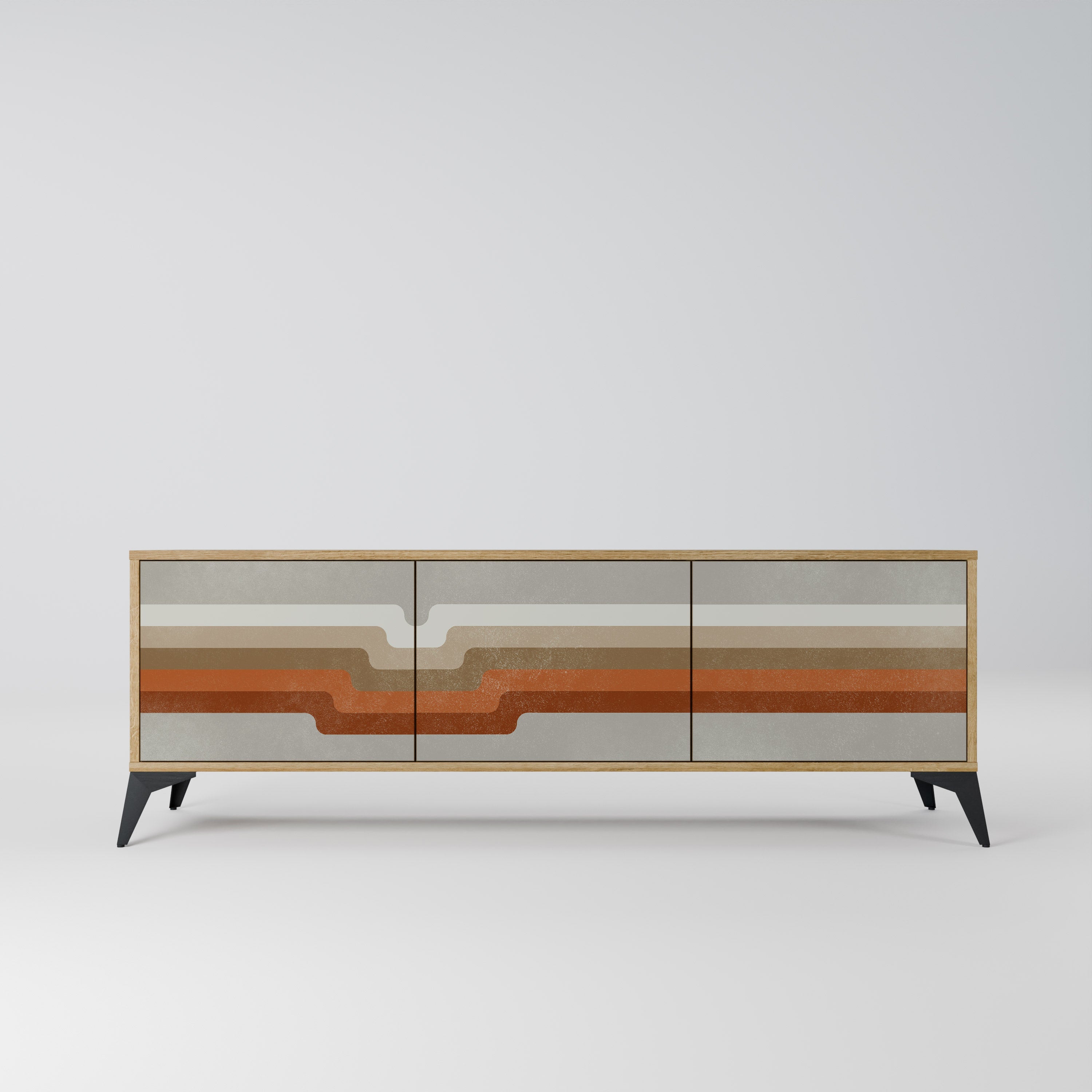 Meuble TV 3 portes PECULIAR TRAIL effet chêne