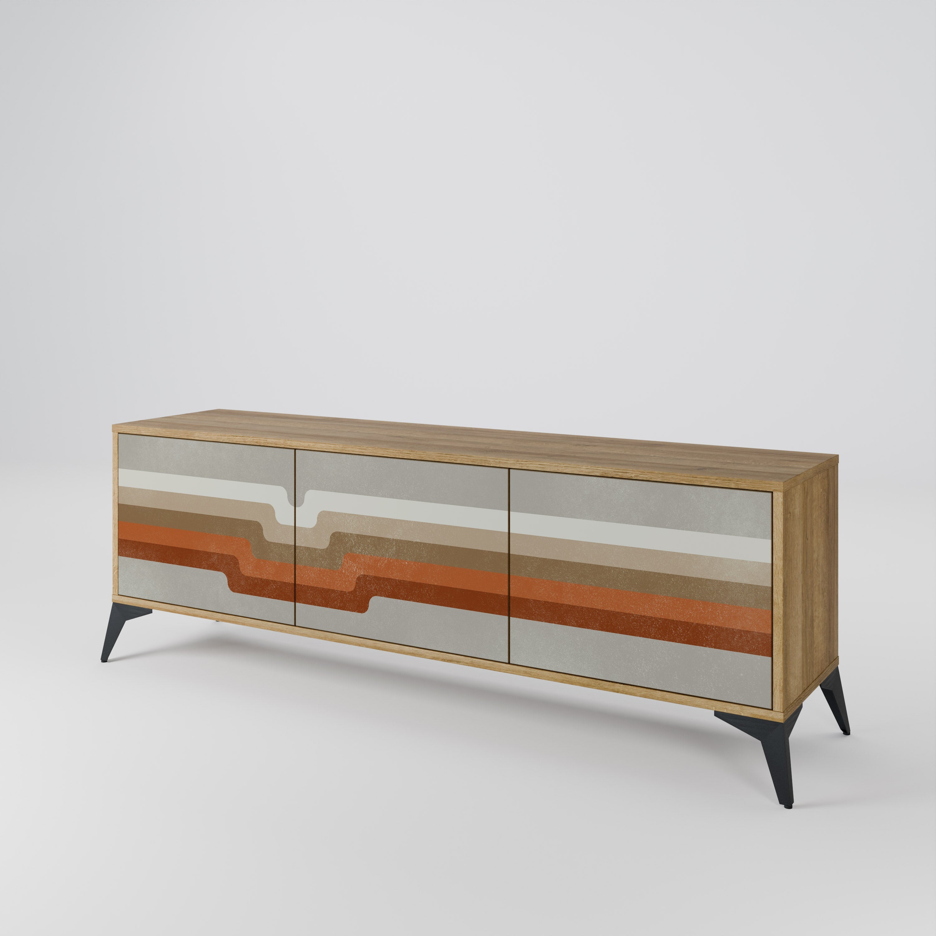 Meuble TV 3 portes PECULIAR TRAIL effet chêne