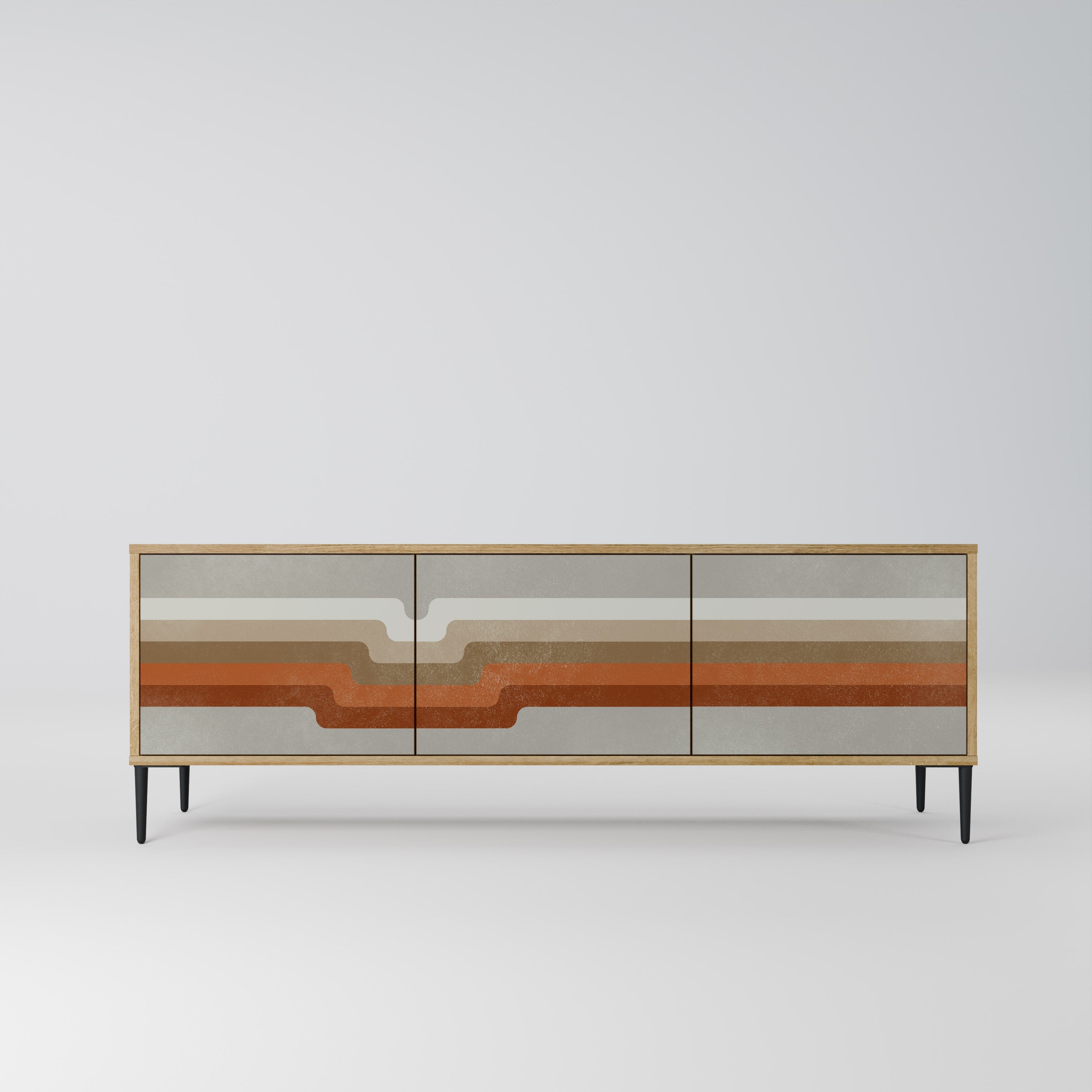 Meuble TV 3 portes PECULIAR TRAIL effet chêne