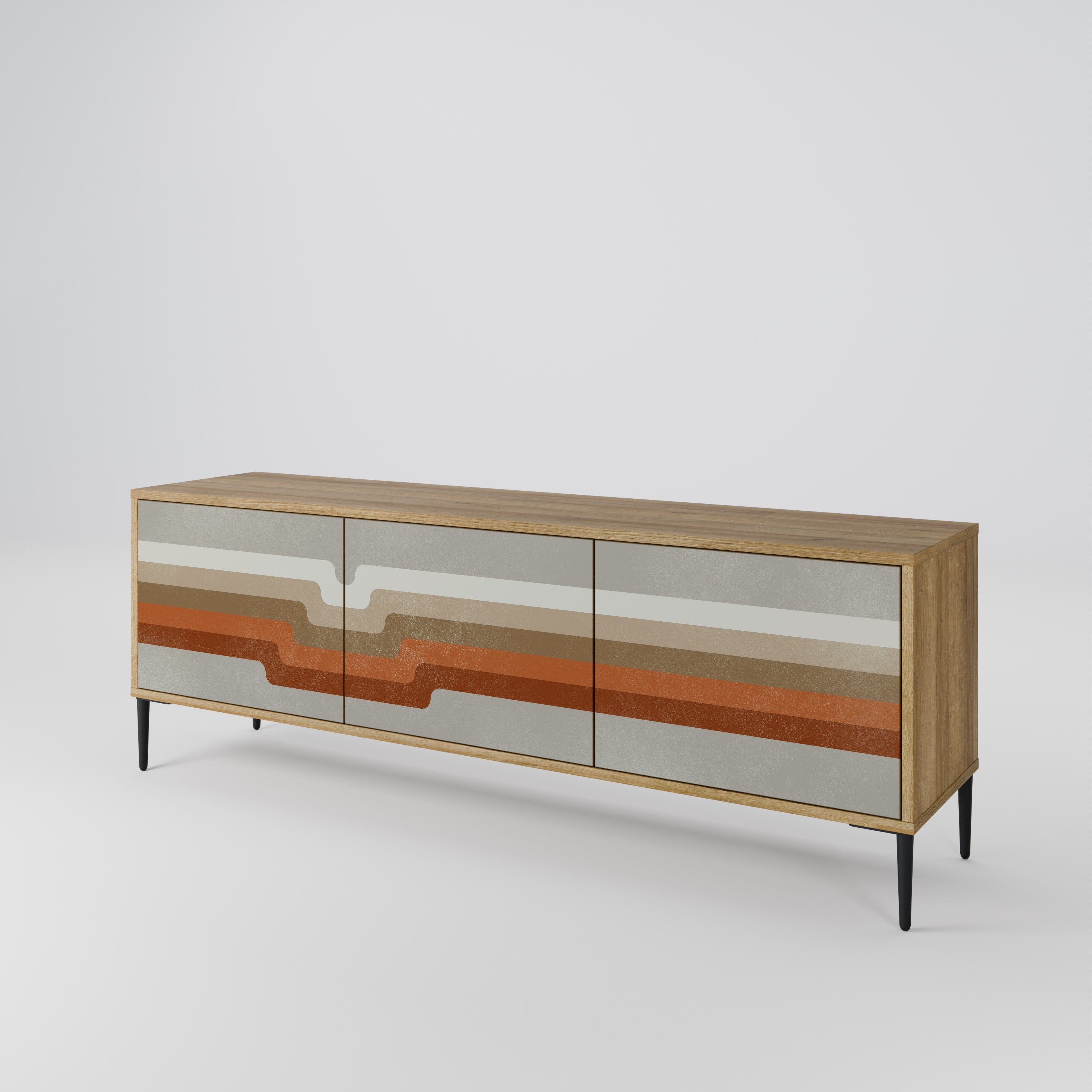 Meuble TV 3 portes PECULIAR TRAIL effet chêne