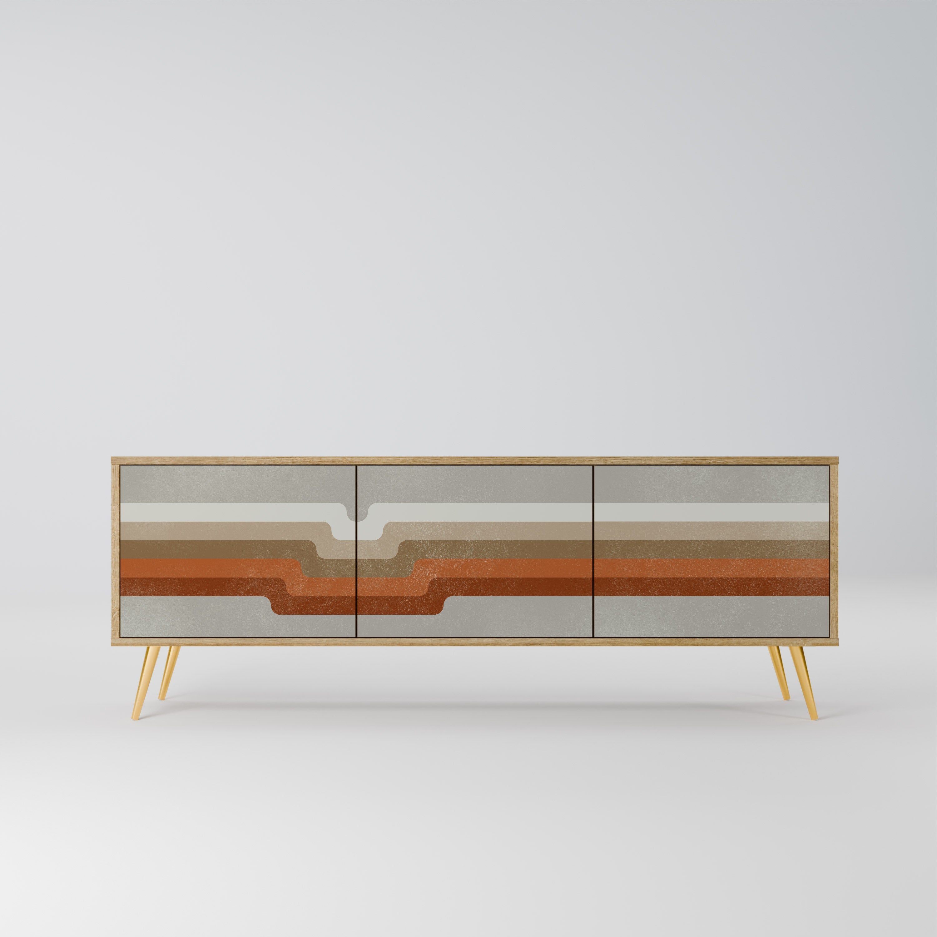 Meuble TV 3 portes PECULIAR TRAIL effet chêne