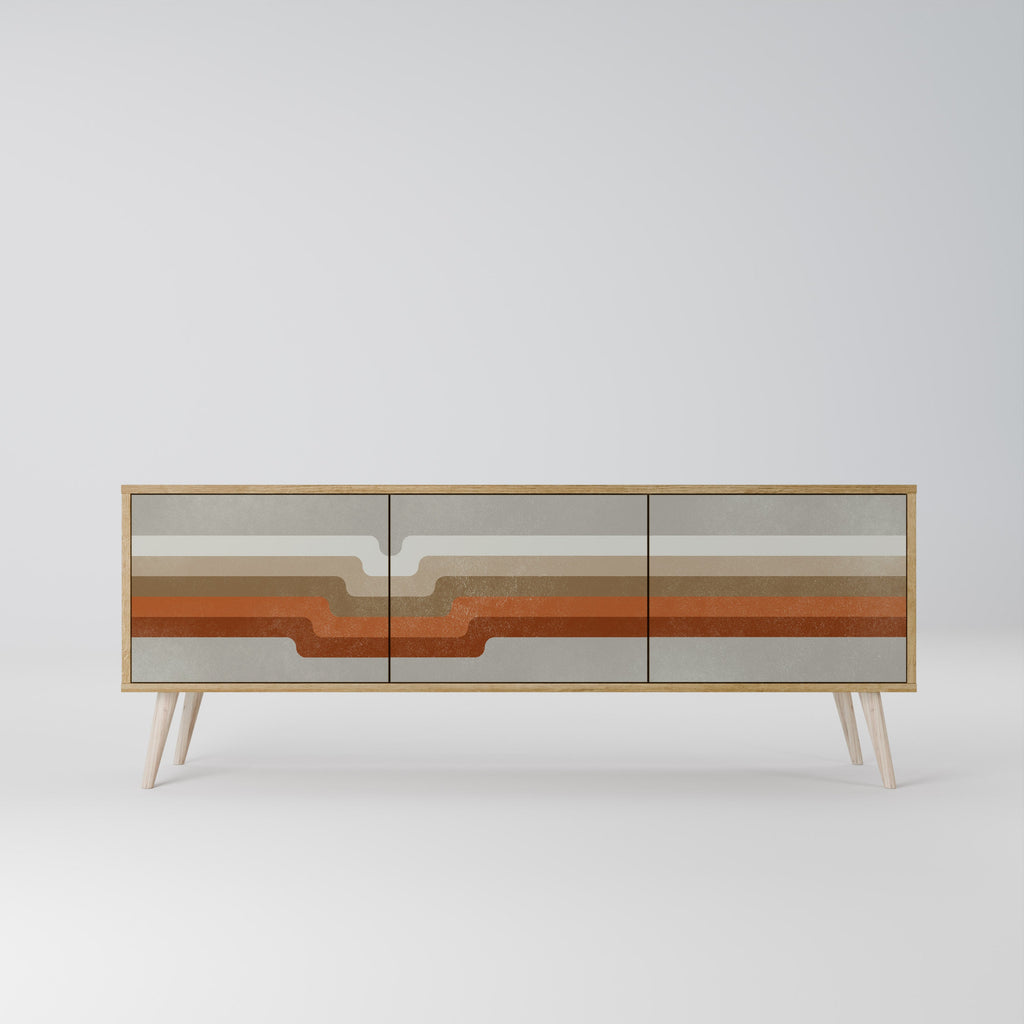 Meuble TV 3 portes PECULIAR TRAIL effet chêne