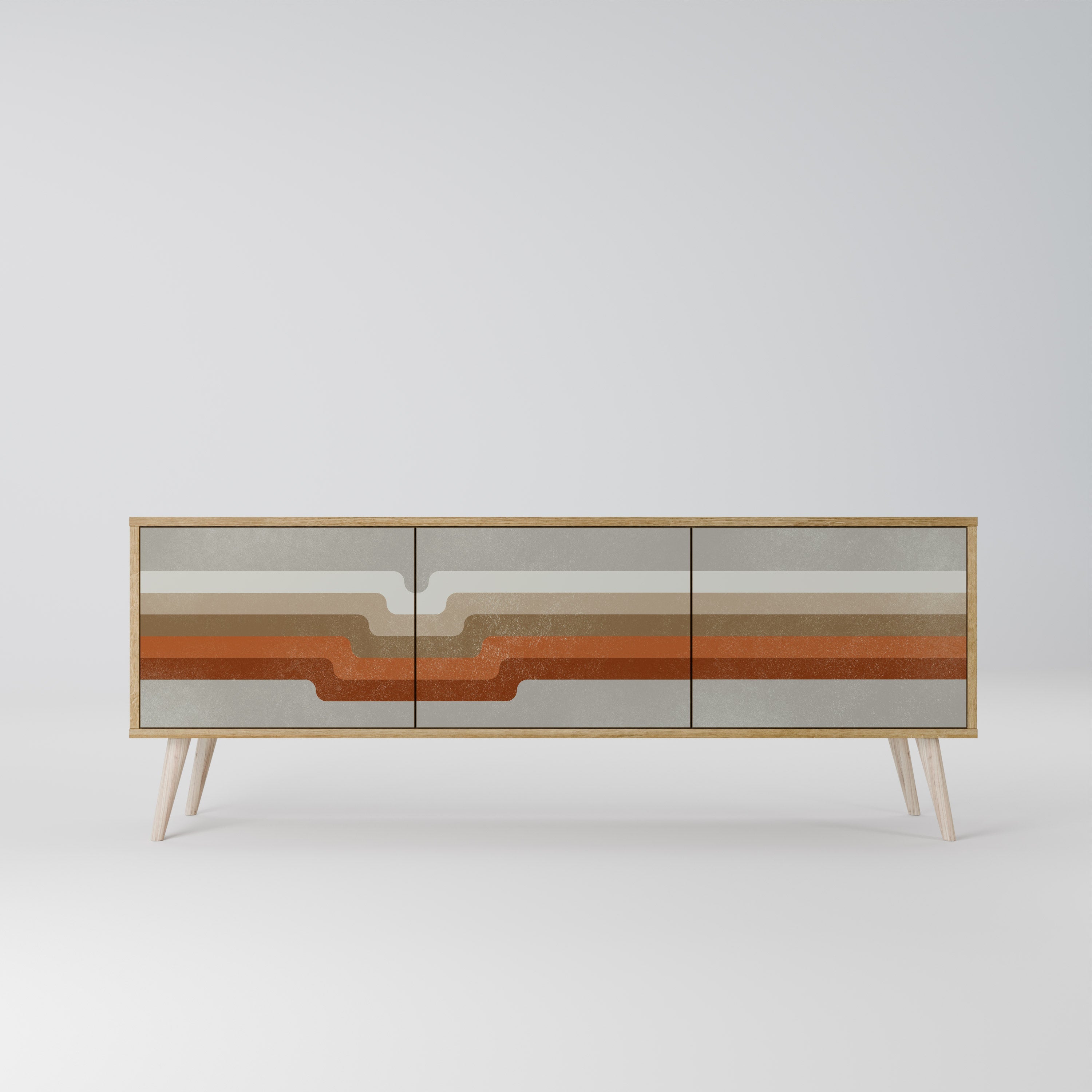 Meuble TV 3 portes PECULIAR TRAIL effet chêne