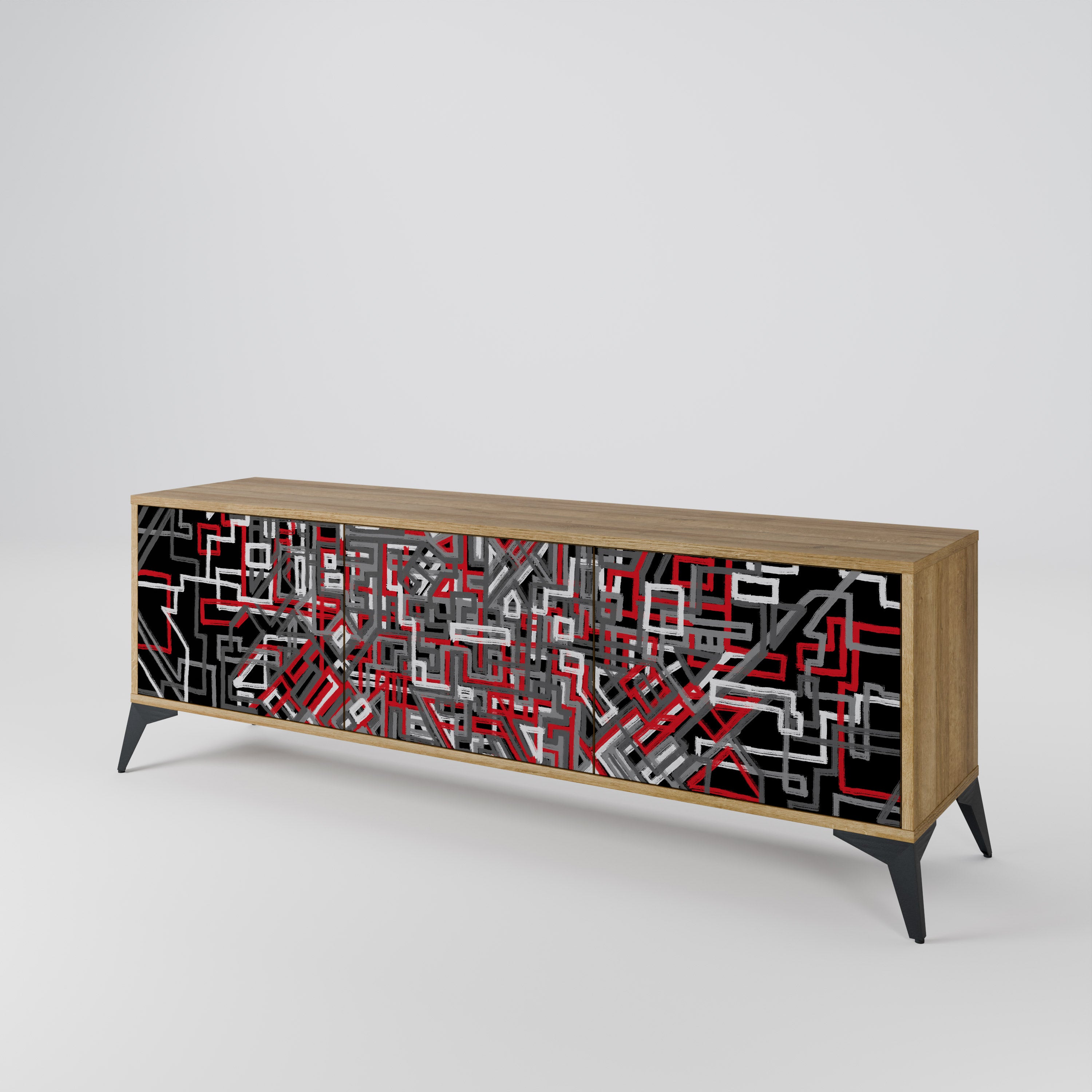 BROKEN LINES 3-Door TV Cabinet