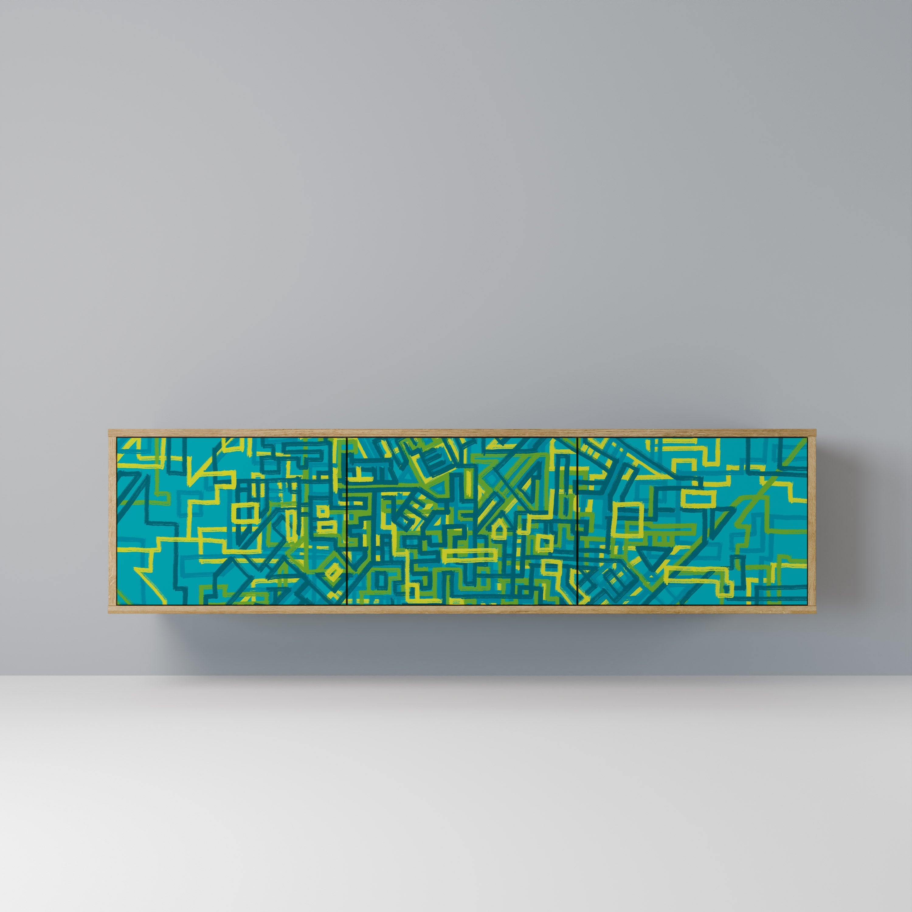 Meuble TV 3 portes effet chêne NOSTALGIC MEMORIES