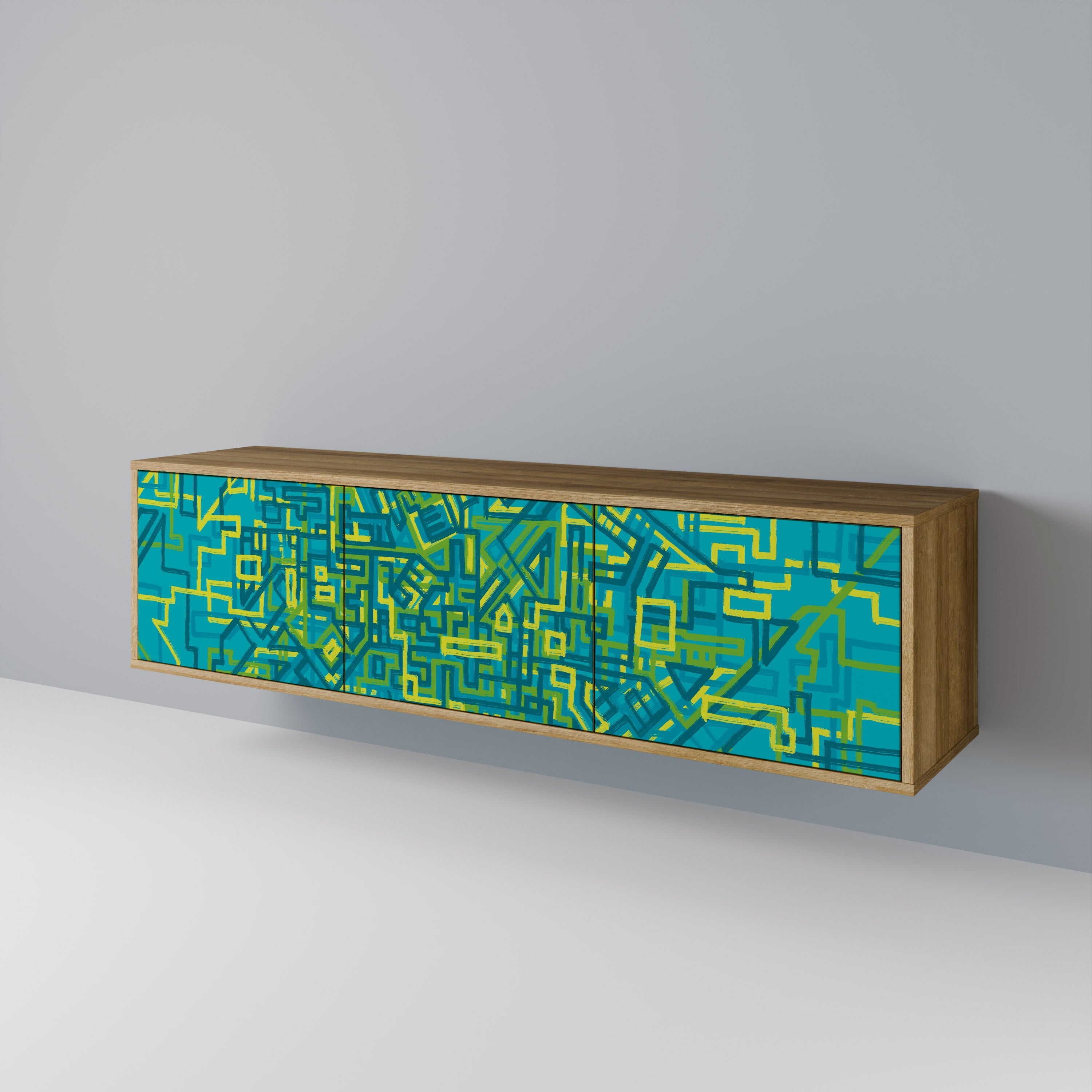 Meuble TV 3 portes effet chêne NOSTALGIC MEMORIES