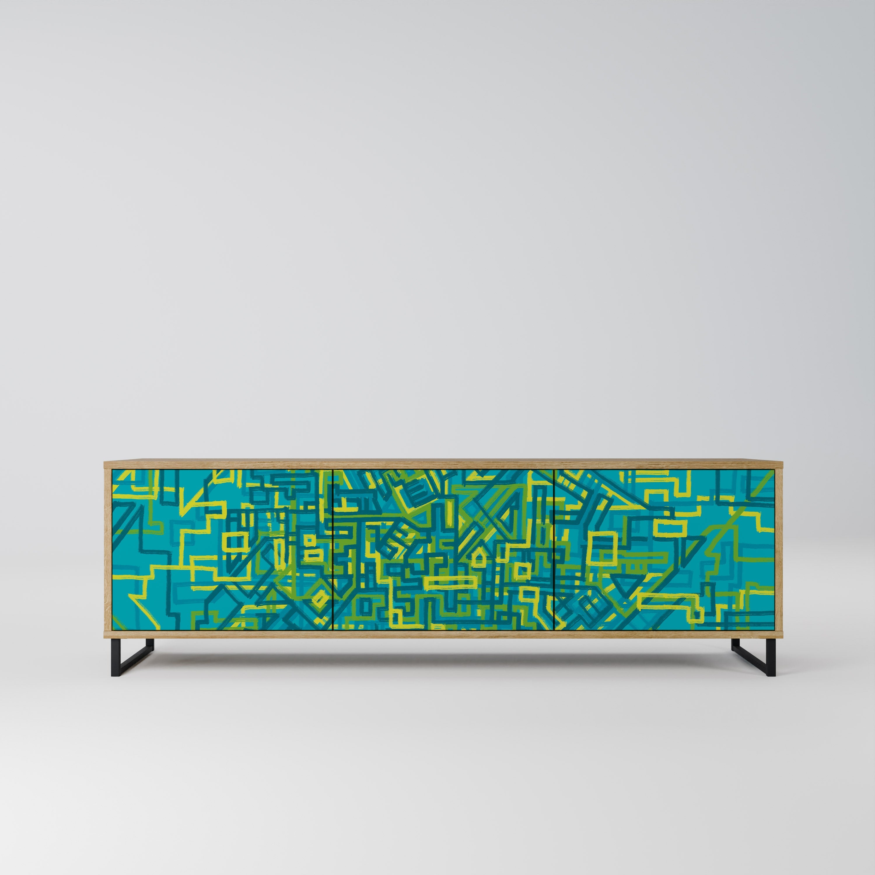 Meuble TV 3 portes effet chêne NOSTALGIC MEMORIES