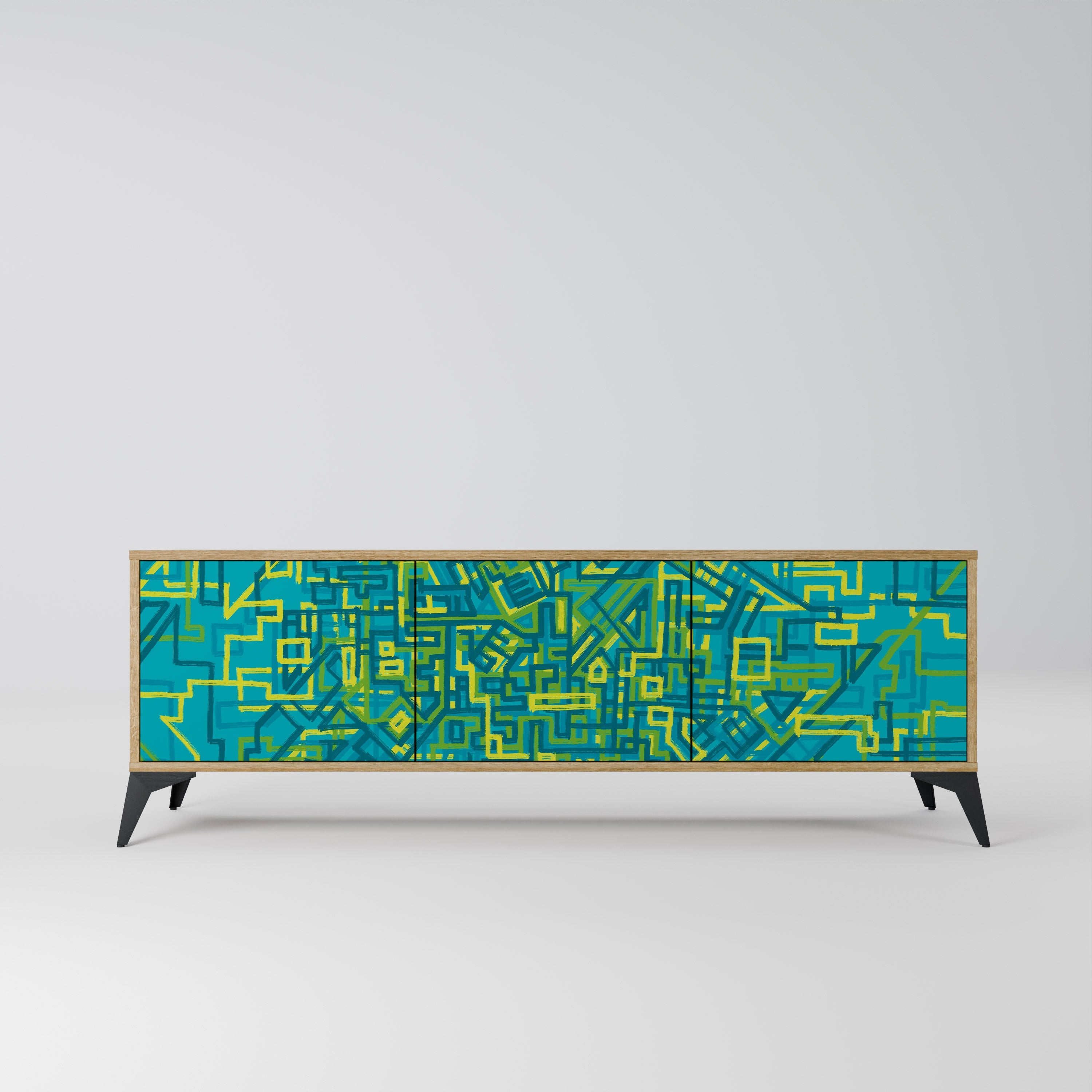 Meuble TV 3 portes effet chêne NOSTALGIC MEMORIES