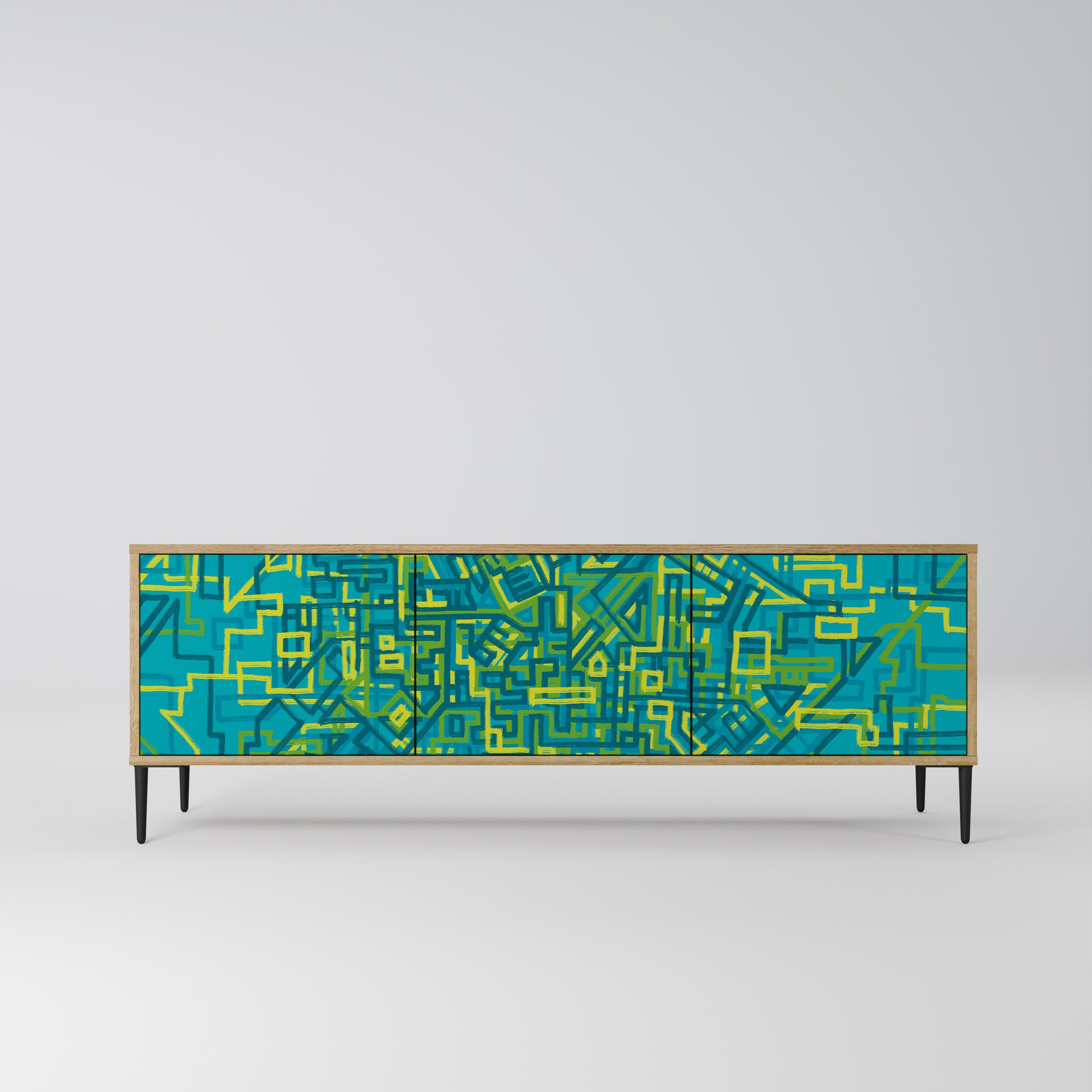 Meuble TV 3 portes effet chêne NOSTALGIC MEMORIES