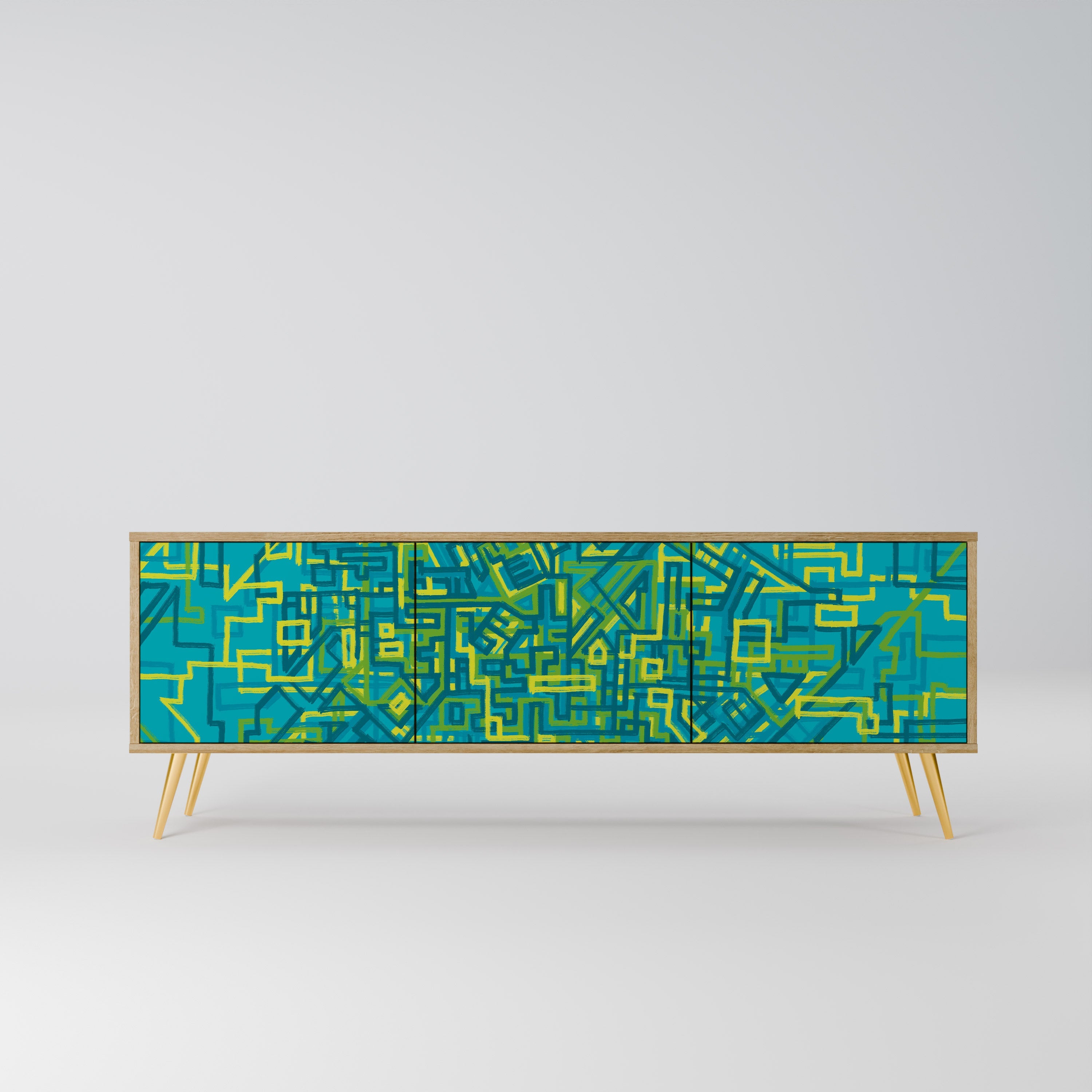 Meuble TV 3 portes effet chêne NOSTALGIC MEMORIES