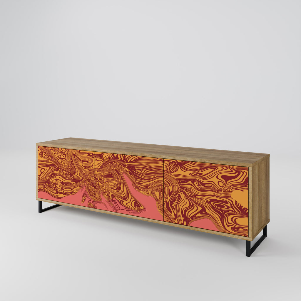 Meuble TV 3 portes FLOATING THOUGHTS effet chêne