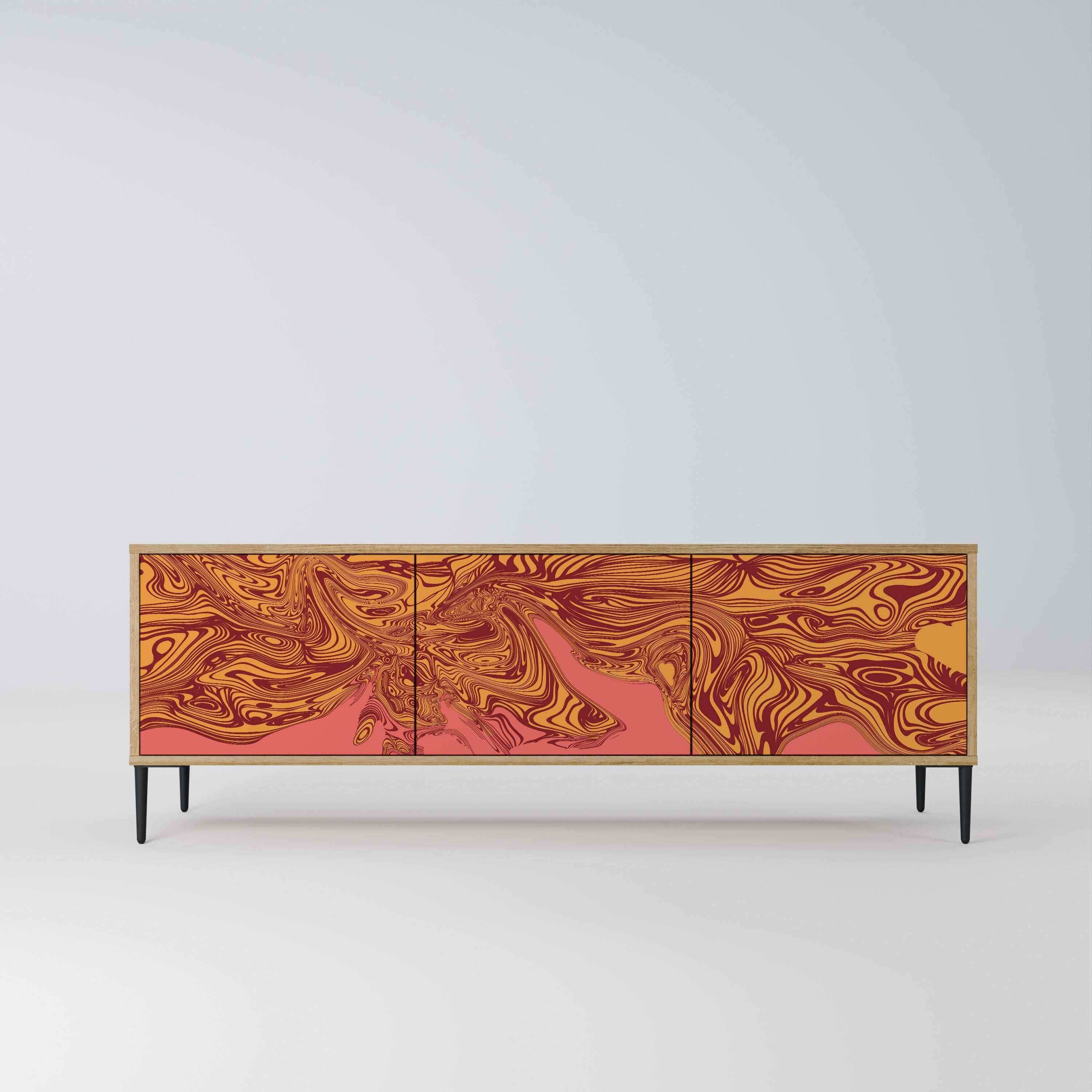 Meuble TV 3 portes FLOATING THOUGHTS effet chêne