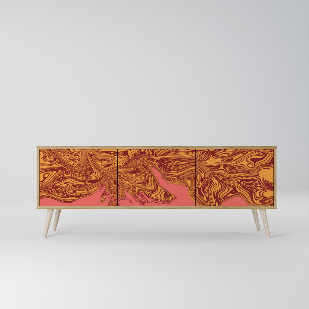 Meuble TV 3 portes FLOATING THOUGHTS effet chêne