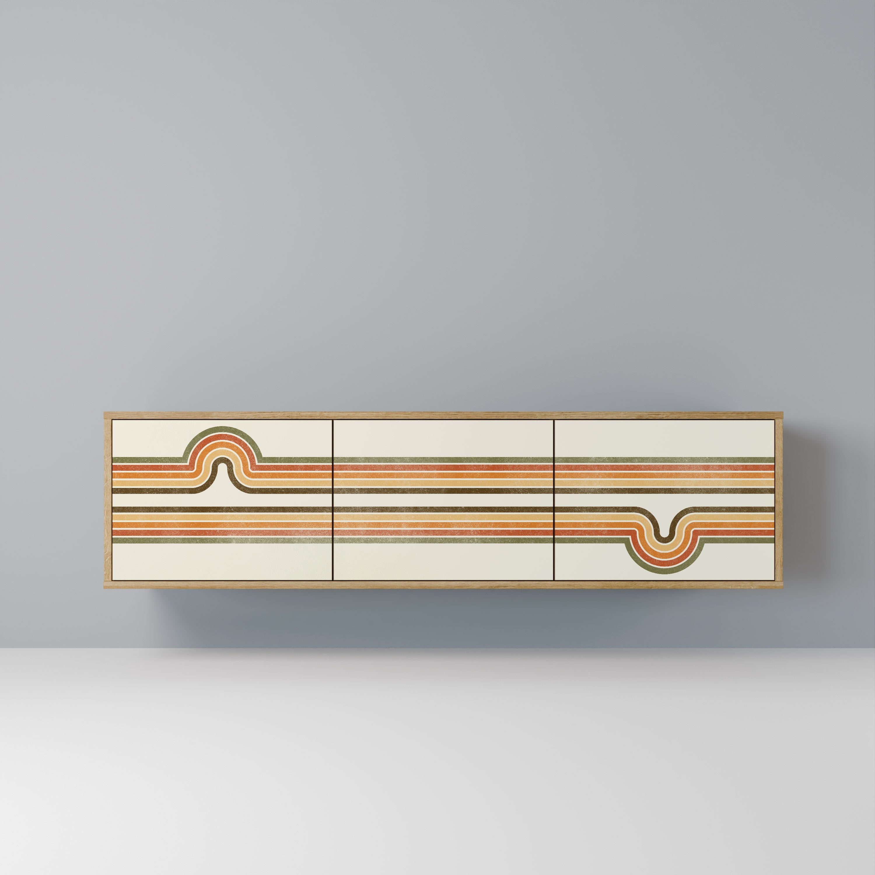 Meuble TV 3 portes EXCEPTIONNEL STREAM effet chêne