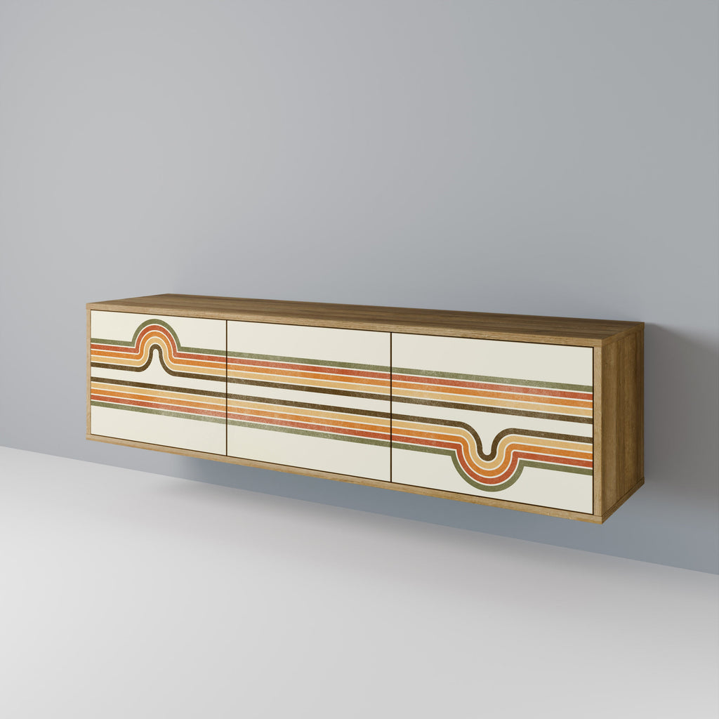 Meuble TV 3 portes EXCEPTIONNEL STREAM effet chêne