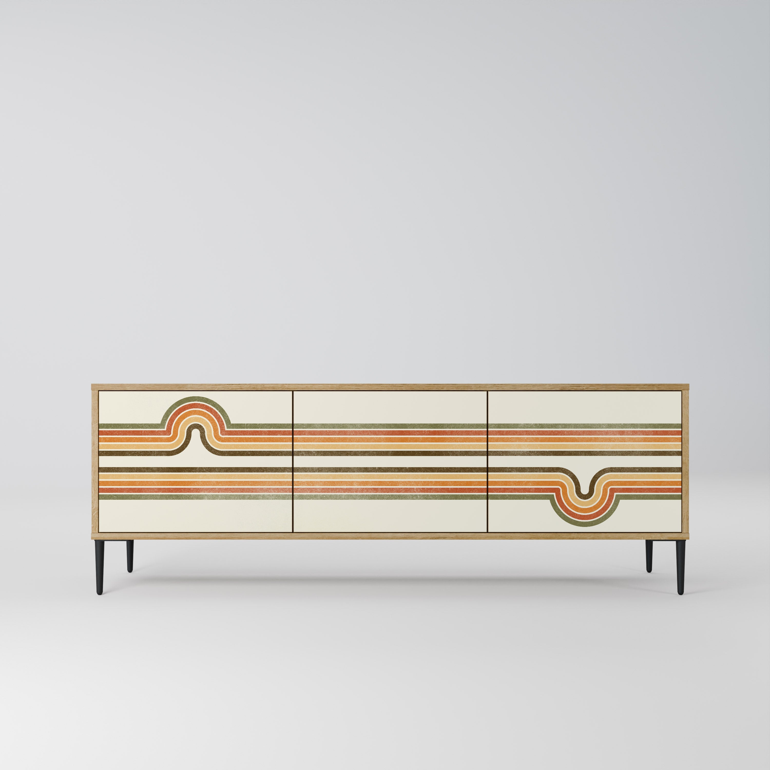 Meuble TV 3 portes EXCEPTIONNEL STREAM effet chêne