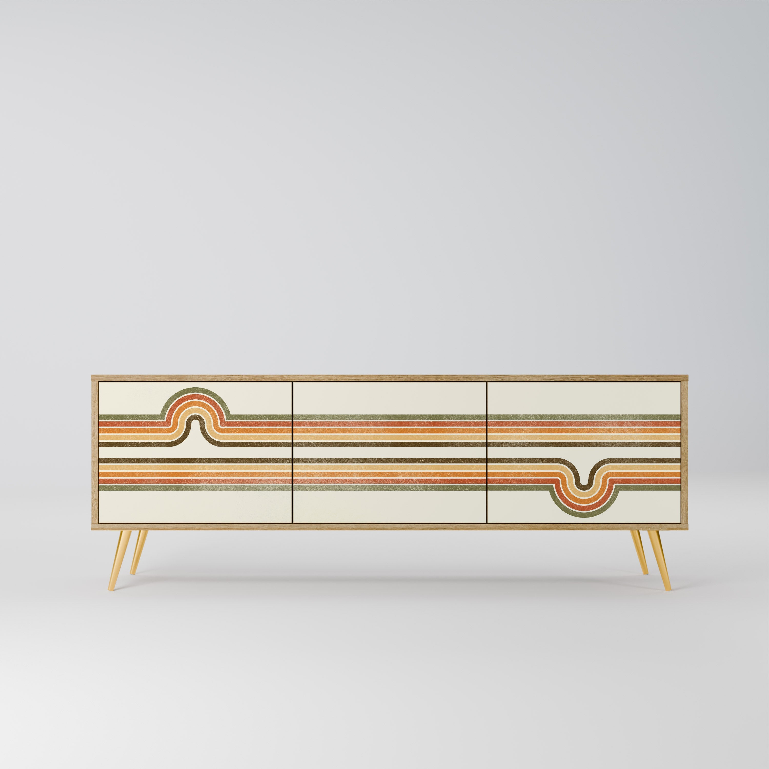 Meuble TV 3 portes EXCEPTIONNEL STREAM effet chêne