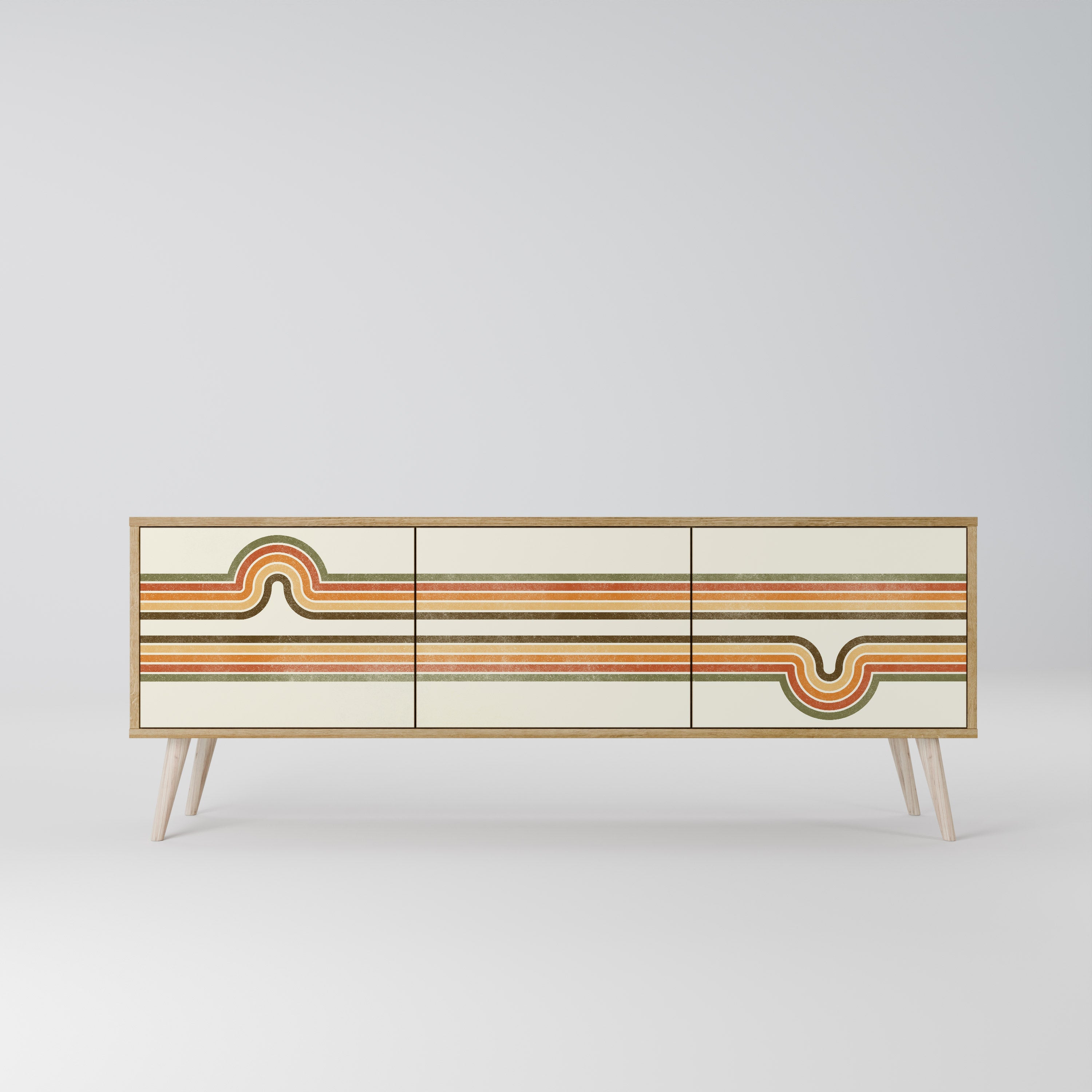 Meuble TV 3 portes EXCEPTIONNEL STREAM effet chêne