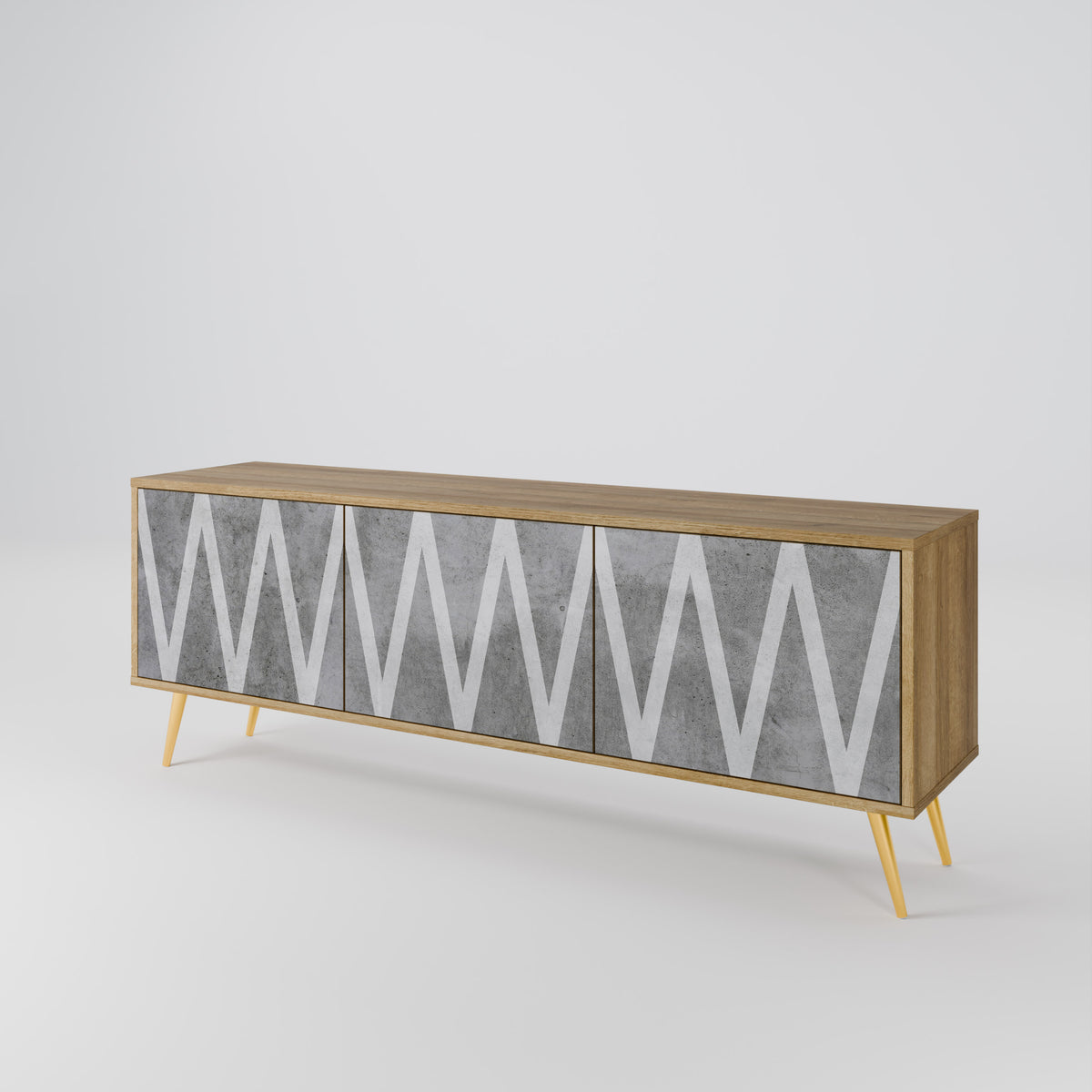 SOLID ZIG ZAG 3-Door TV Cabinet