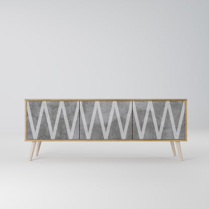 SOLID ZIG ZAG 3-Door TV Cabinet