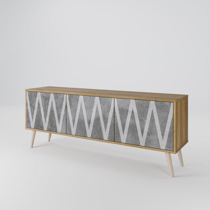 SOLID ZIG ZAG 3-Door TV Cabinet